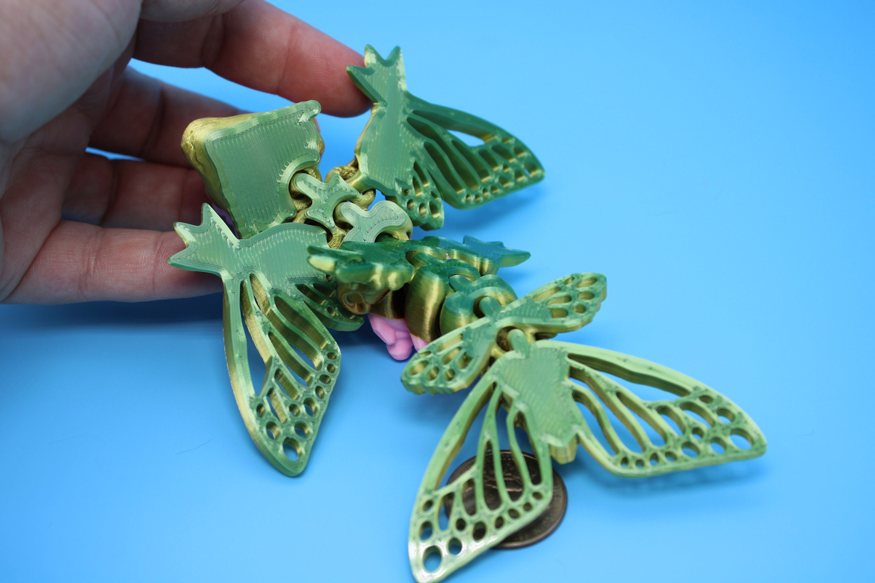 Butterfly Wyvern | Miniature | 3D Printed | Wyvern Dragon | 3.25 in. | Dragon Toy | Fidget Toy | Flexi Dragon.