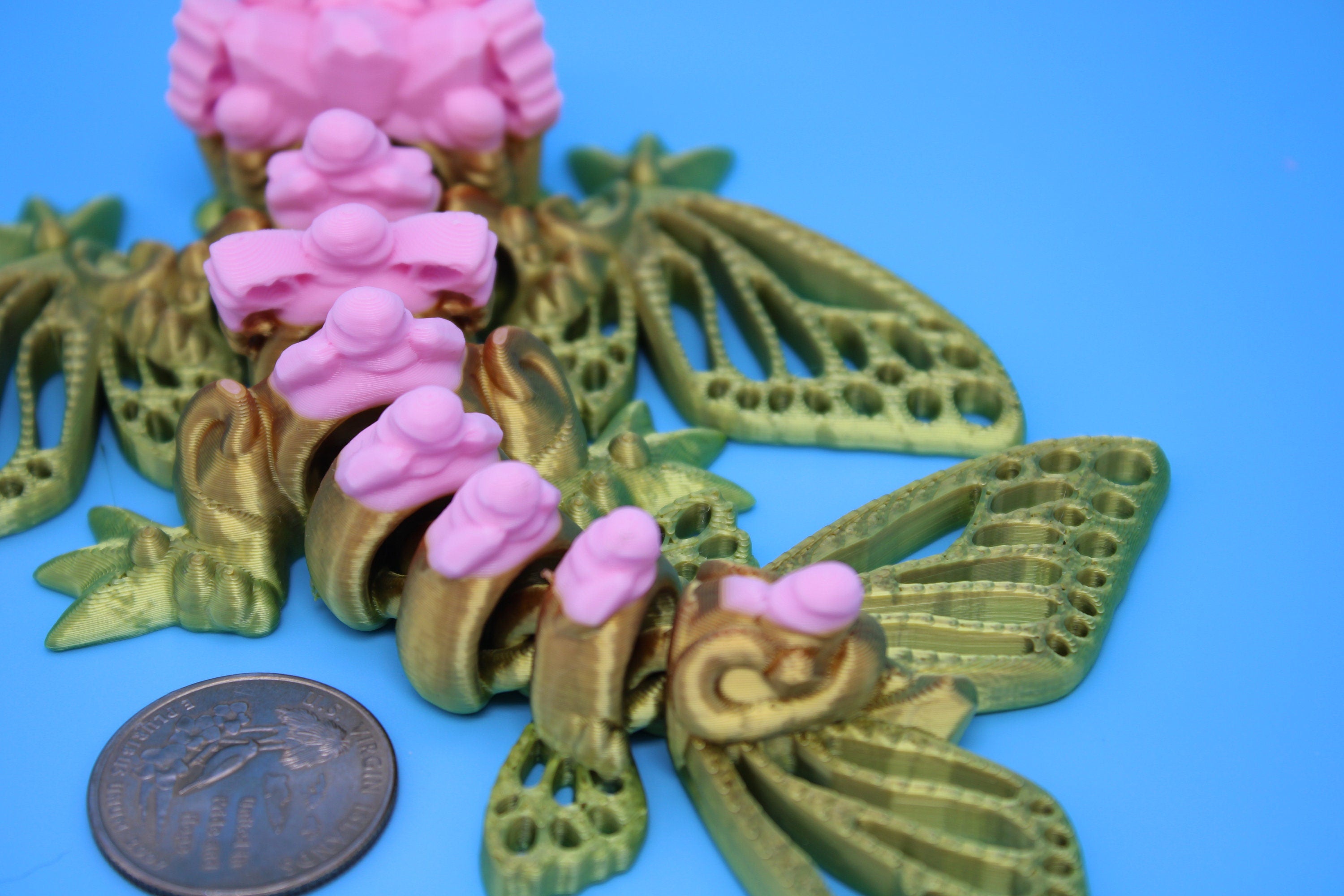 Butterfly Wyvern | Miniature | 3D Printed | Wyvern Dragon | 3.25 in. | Dragon Toy | Fidget Toy | Flexi Dragon.