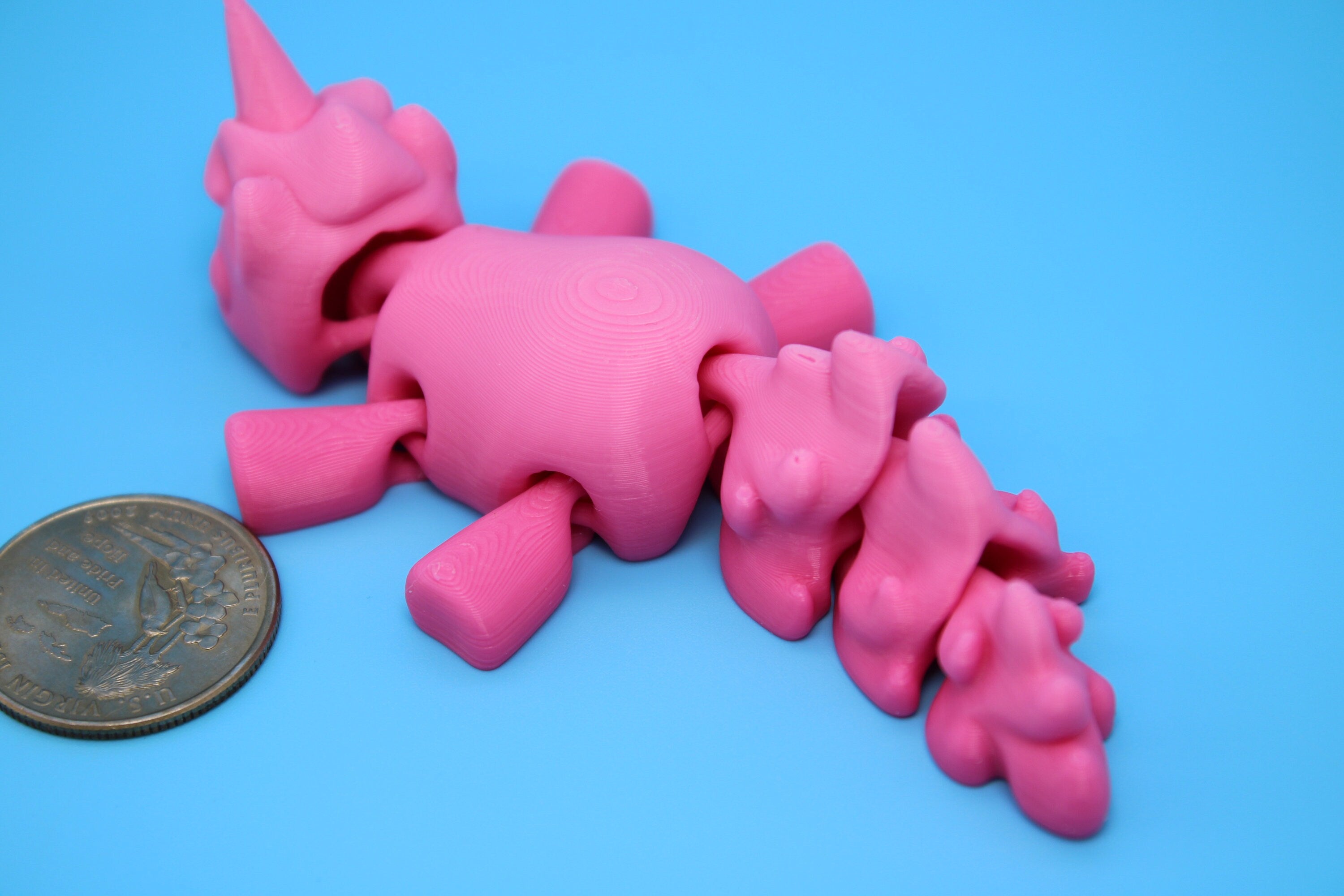 Unicorn no Wings- Pink | 3D Printed | Cute Unicorn | Sensory Toy | Fidget Toy | Articulating Unicorn.