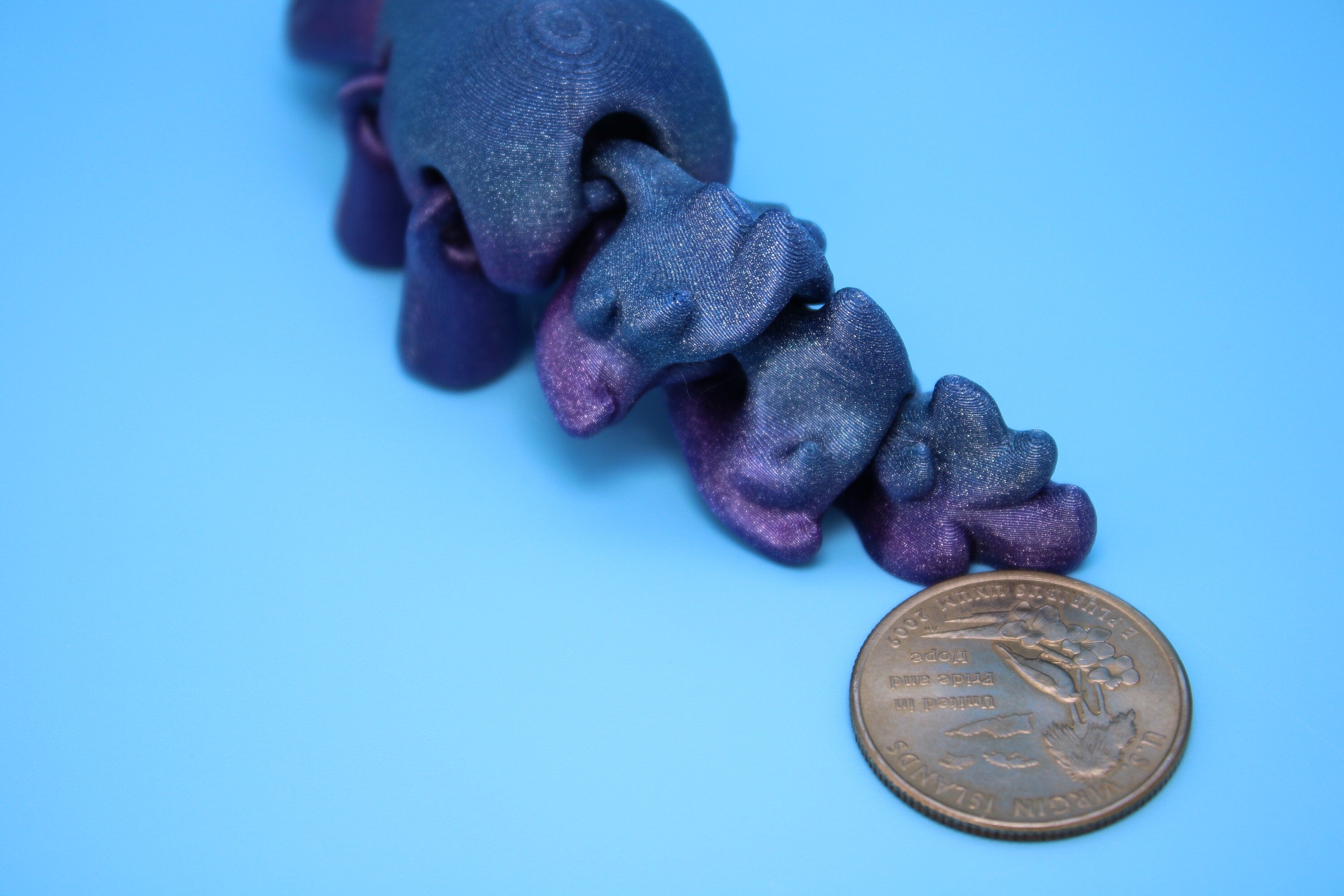 Unicorn no Wings- Blue & Purple | 3D Printed | Cute Unicorn | Sensory Toy | Fidget Toy | Articulating Unicorn.