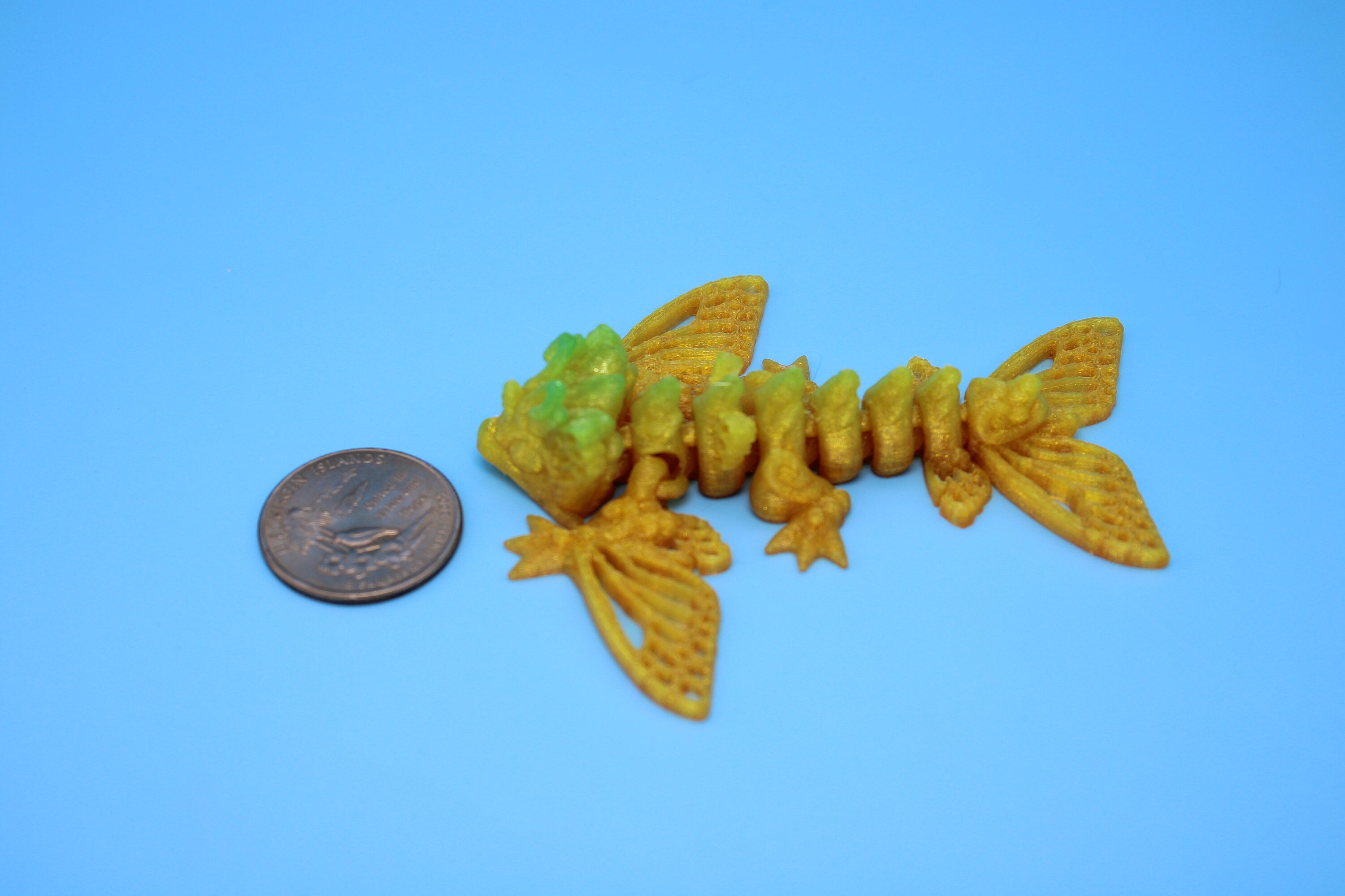 Butterfly Wyvern | Flexible (TPU) | Miniature | 3D Printed | Wyvern Dragon | 3.25 in. | Dragon Toy | Fidget Toy | Flexi Dragon