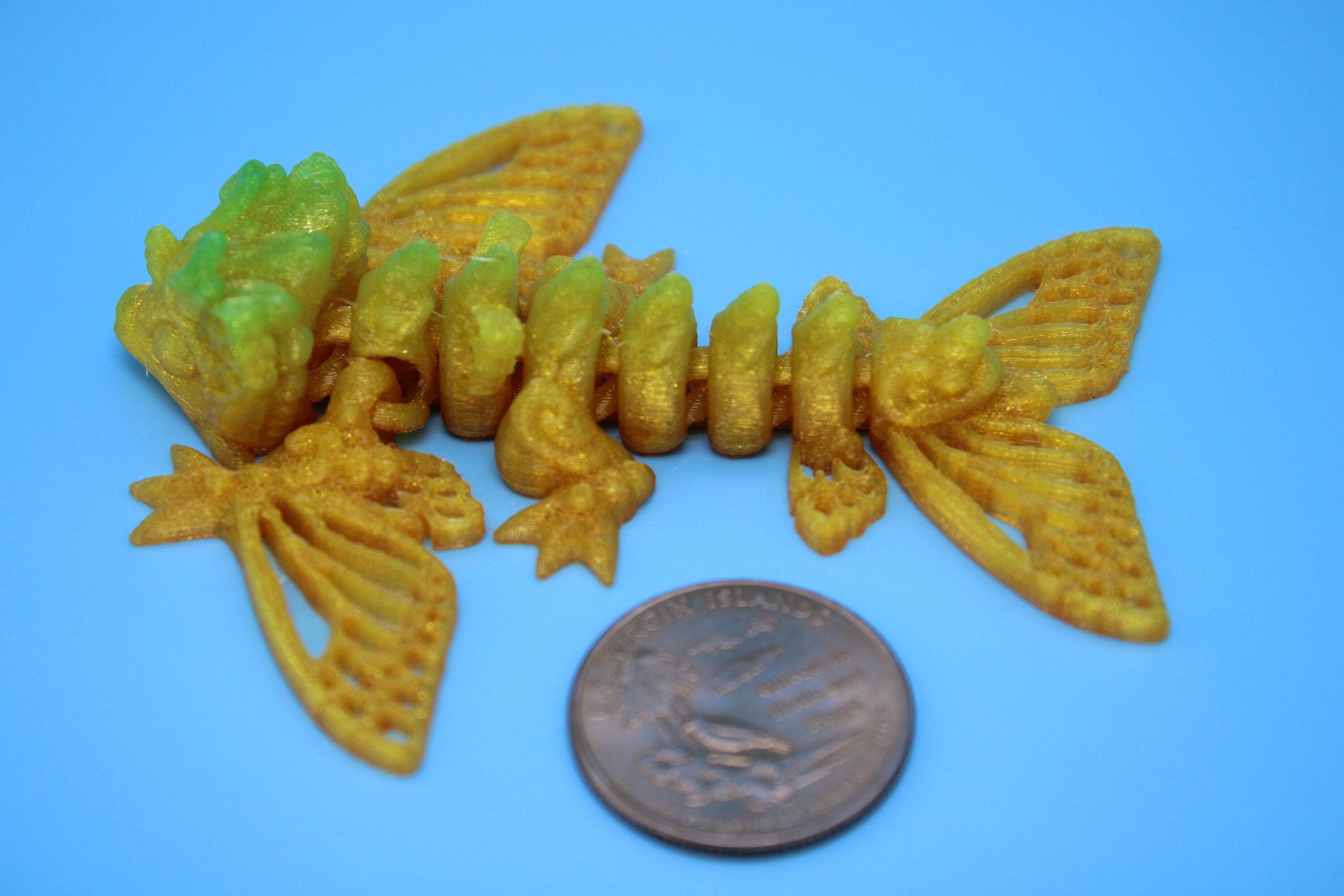 Butterfly Wyvern | Flexible (TPU) | Miniature | 3D Printed | Wyvern Dragon | 3.25 in. | Dragon Toy | Fidget Toy | Flexi Dragon