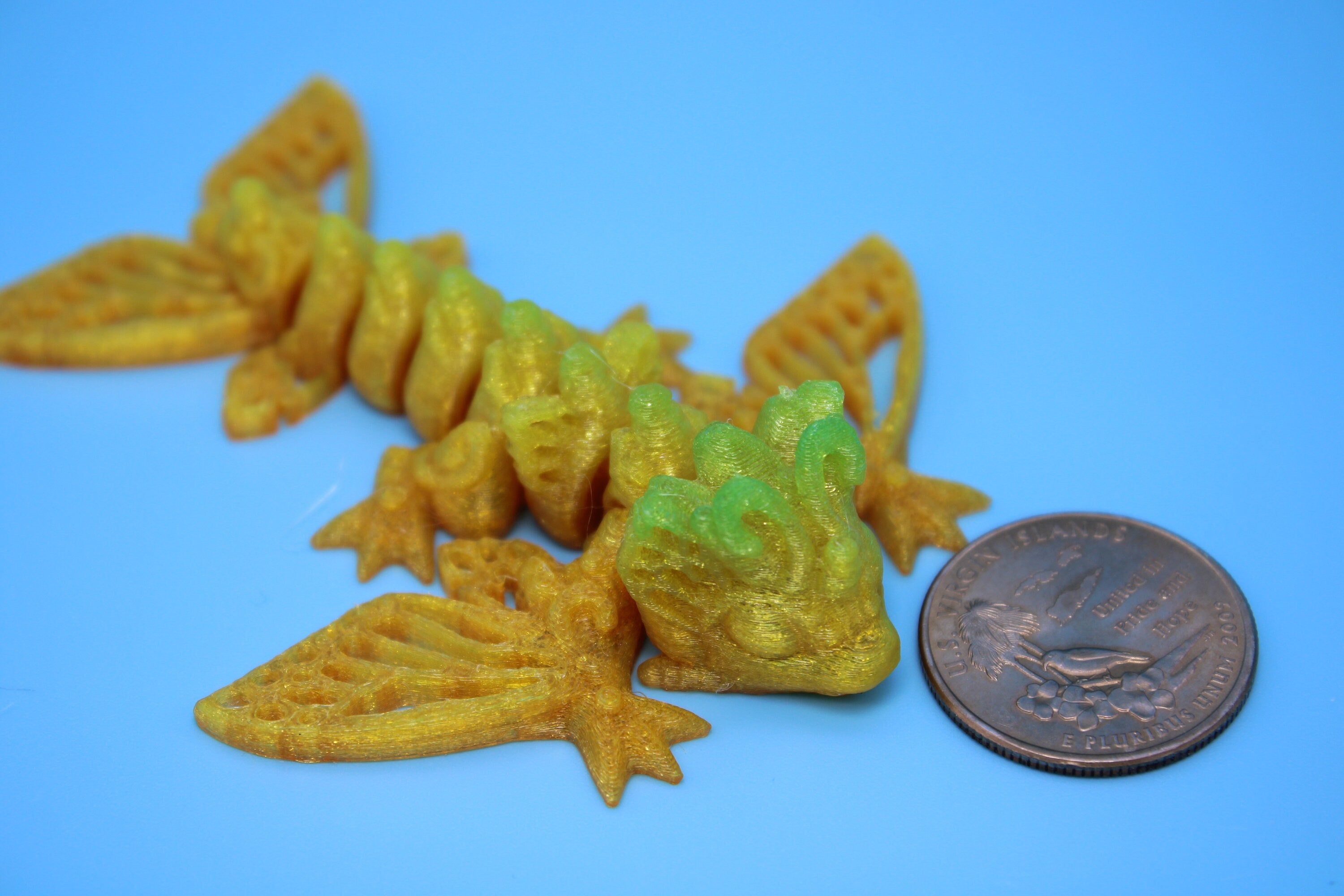 Butterfly Wyvern | Flexible (TPU) | Miniature | 3D Printed | Wyvern Dragon | 3.25 in. | Dragon Toy | Fidget Toy | Flexi Dragon