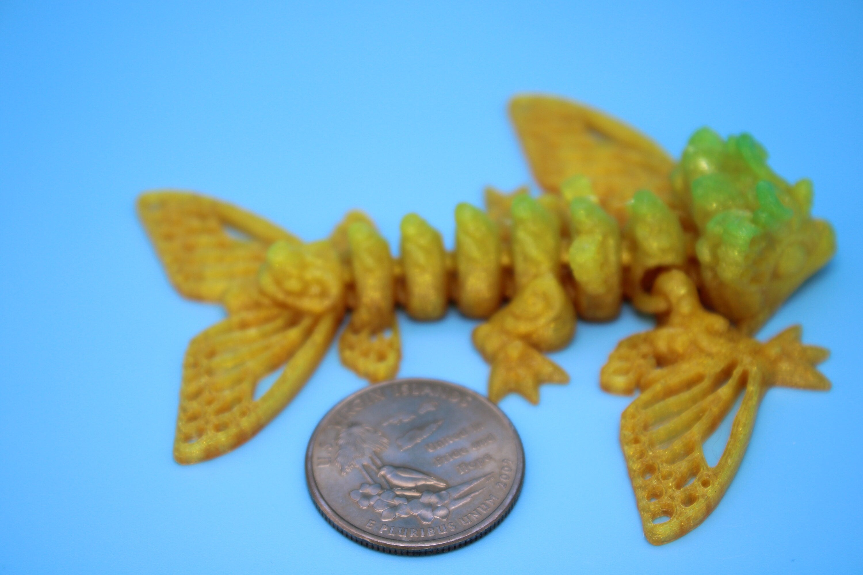 Butterfly Wyvern | Flexible (TPU) | Miniature | 3D Printed | Wyvern Dragon | 3.25 in. | Dragon Toy | Fidget Toy | Flexi Dragon