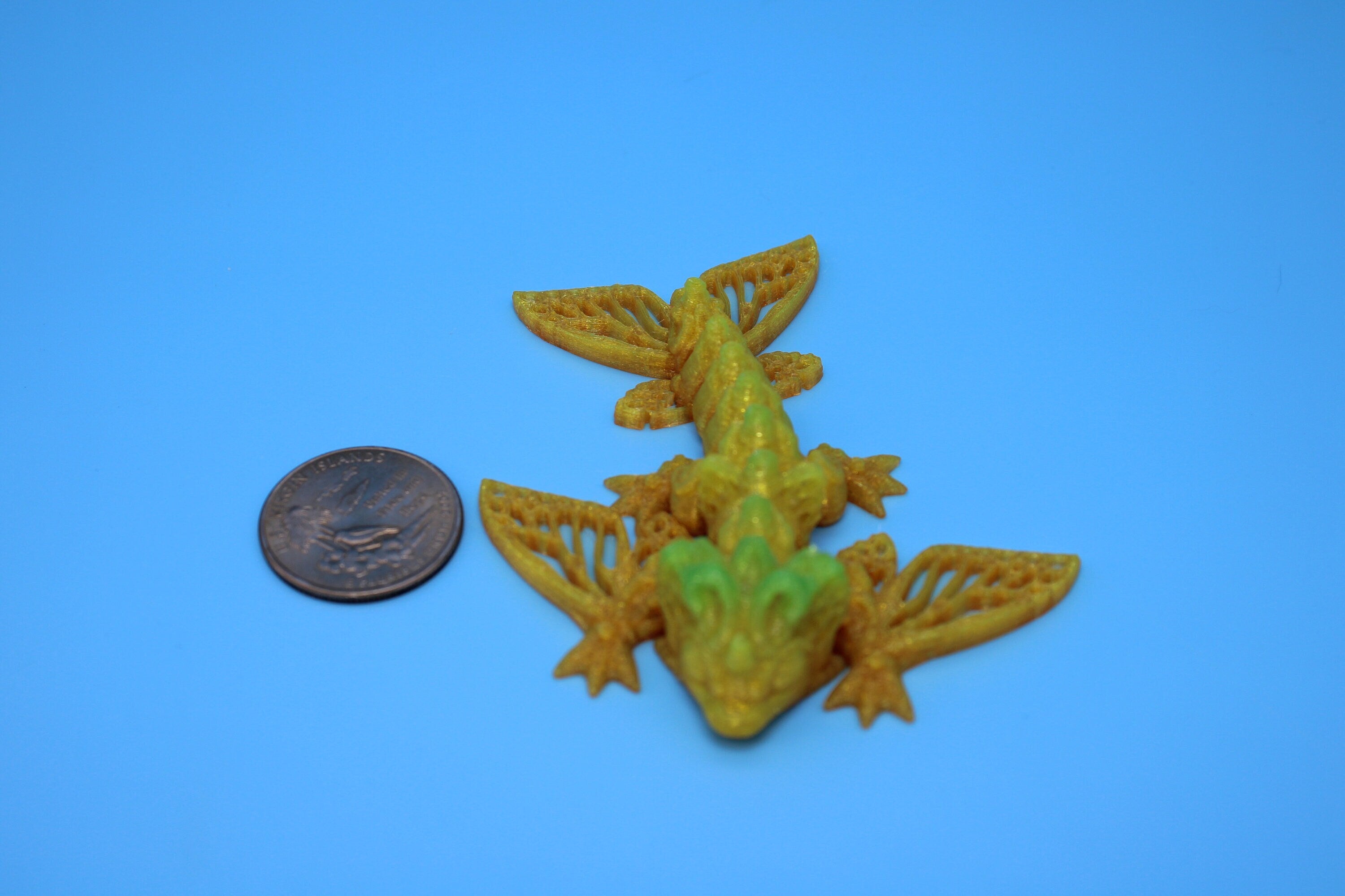 Butterfly Wyvern | Flexible (TPU) | Miniature | 3D Printed | Wyvern Dragon | 3.25 in. | Dragon Toy | Fidget Toy | Flexi Dragon