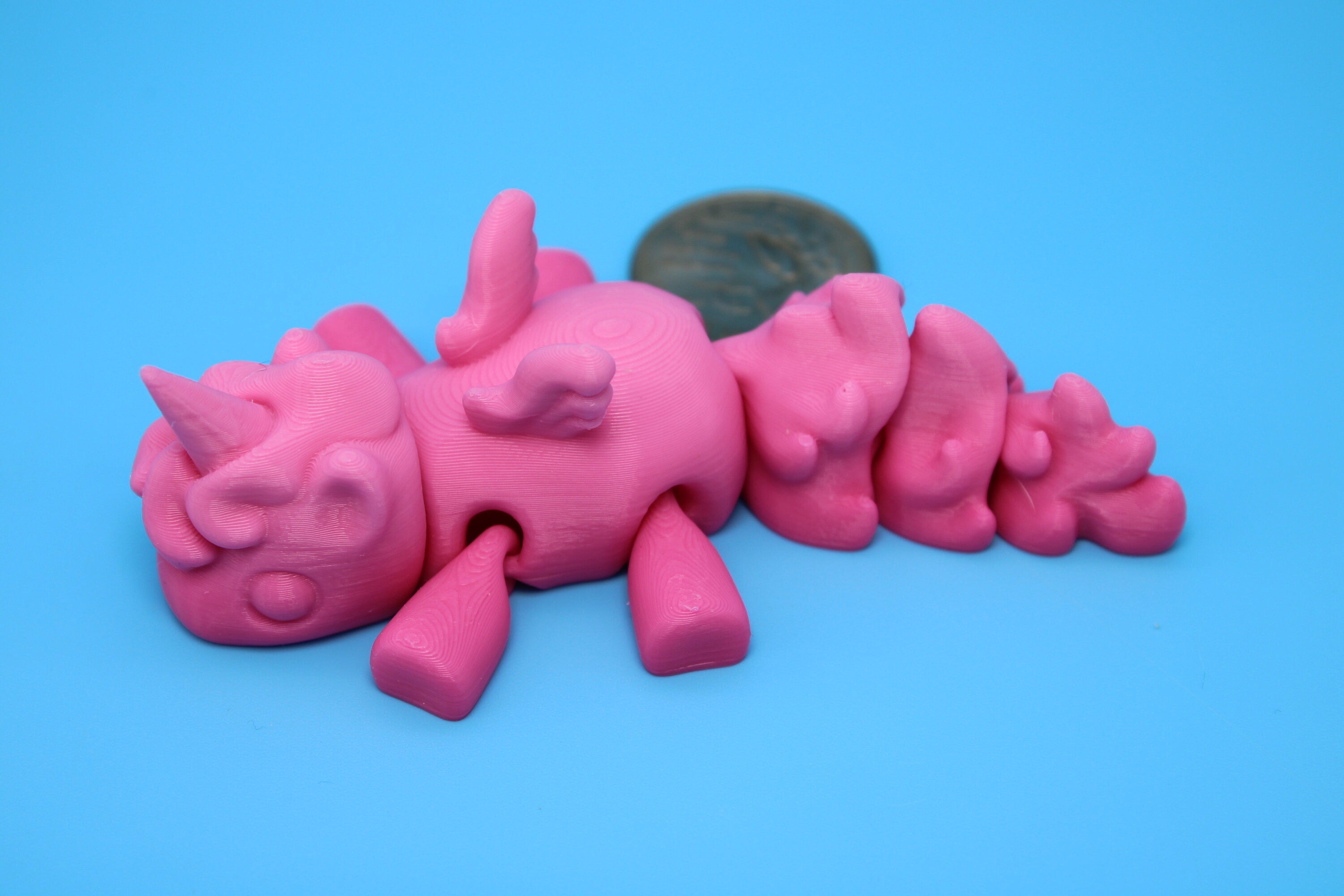 Unicorn with Wings-Pink | 3D Printed Miniature | Cute Unicorn | Sensory Toy | Fidget Toy | Articulating Unicorn.