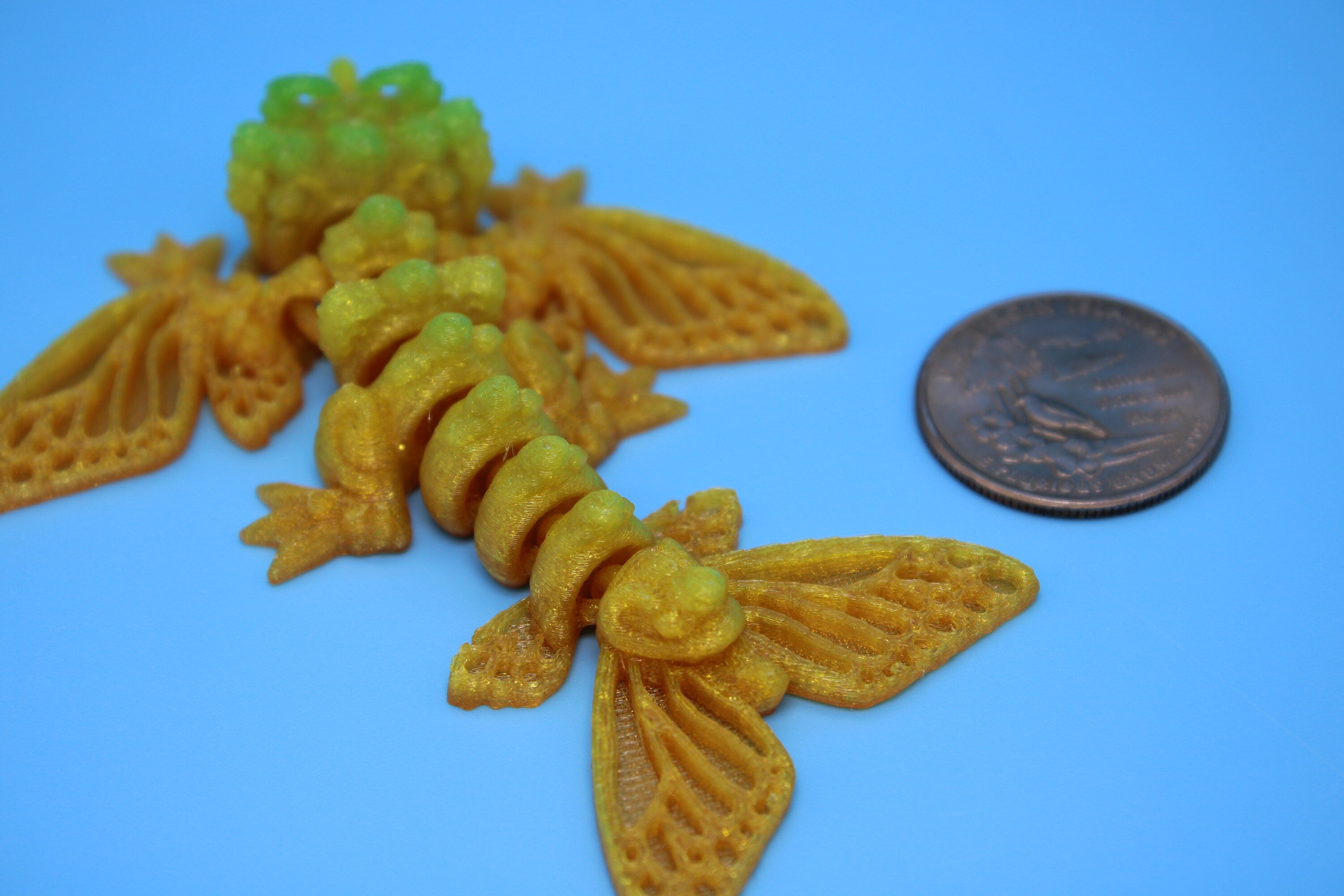 Butterfly Wyvern | Flexible (TPU) | Miniature | 3D Printed | Wyvern Dragon | 3.25 in. | Dragon Toy | Fidget Toy | Flexi Dragon