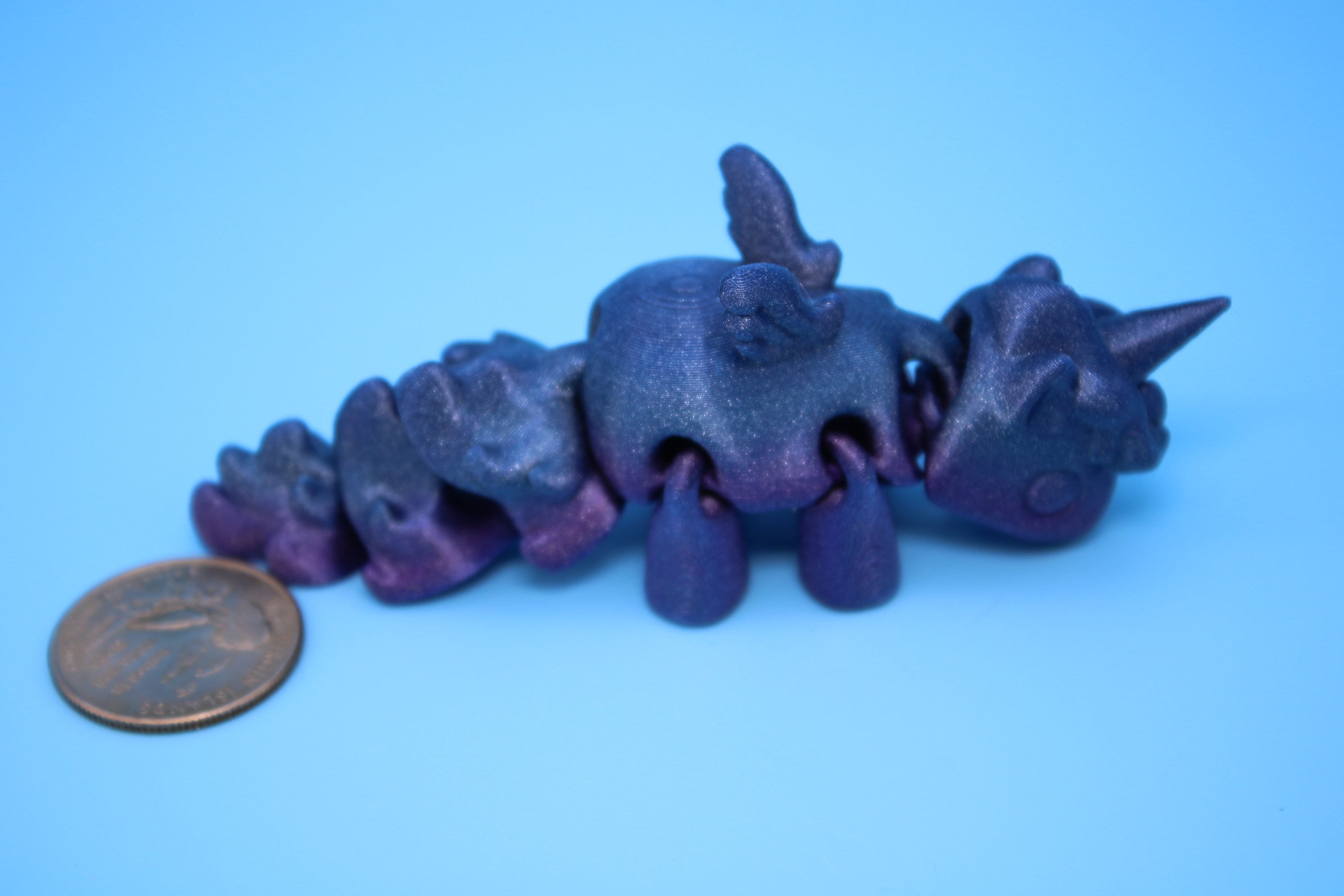 Unicorn with Wings- Blue & Purple | 3D Printed Miniature | Cute Unicorn | Sensory Toy | Fidget Toy.