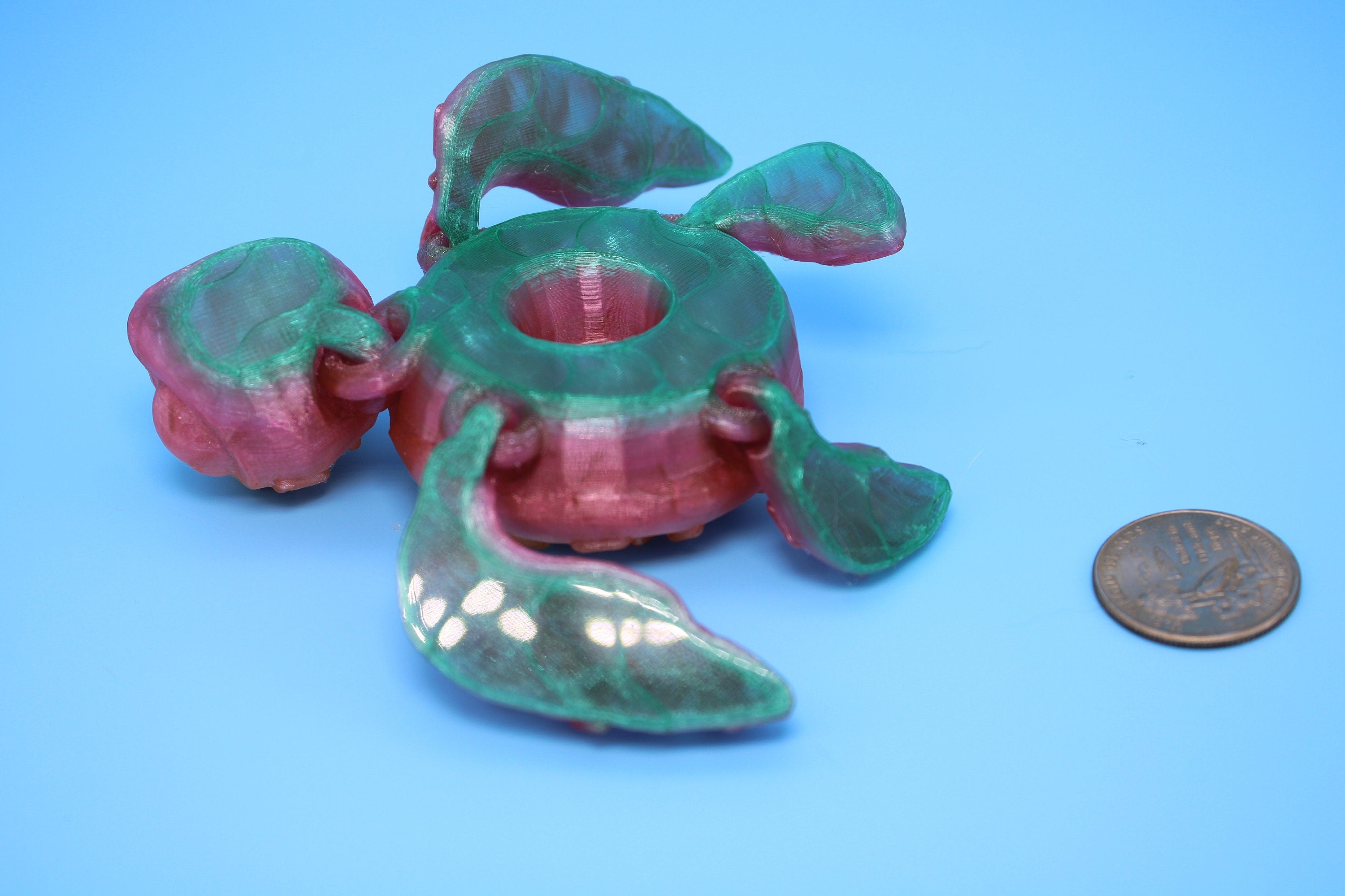 Turtle - Doughnut Turtle | Articulating (Donurtle) | 3D Printed TPU | Flexi Fidget Turtle | Desk Fidget Toy.