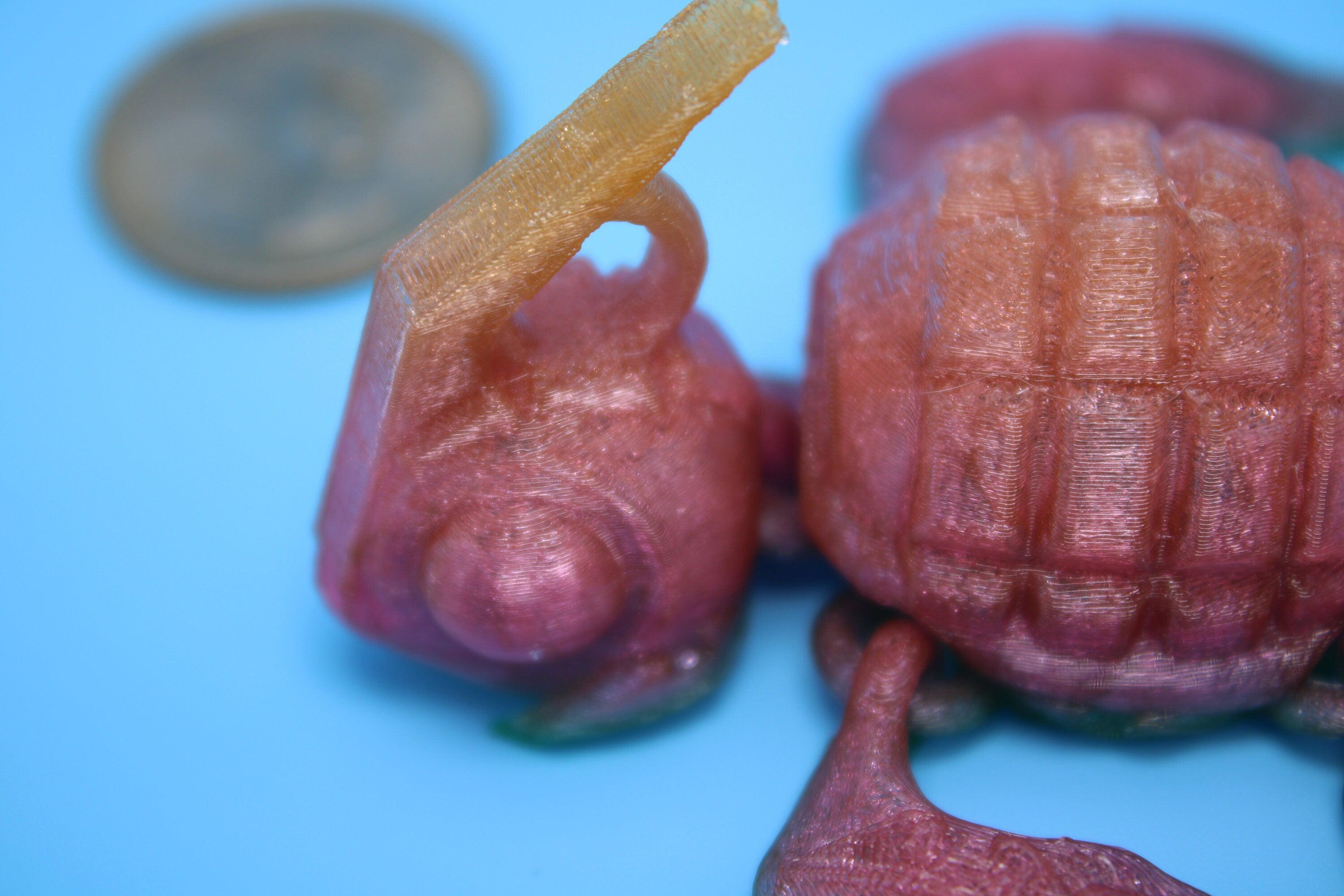 Flexible Grenade Turtle (Grenurtle) - Rainbow | 3D printed | Desk Toy | TPU