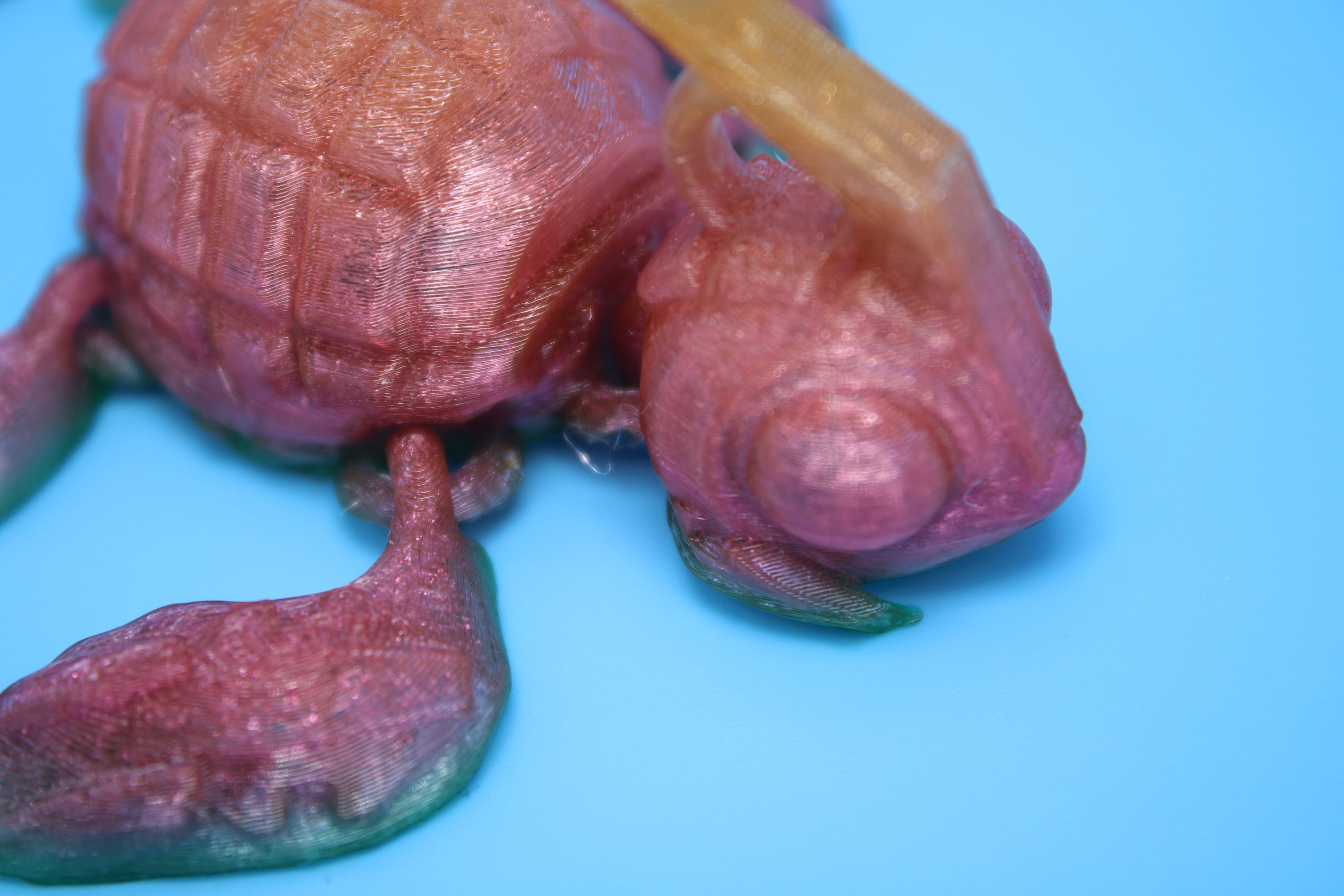 Flexible Grenade Turtle (Grenurtle) - Rainbow | 3D printed | Desk Toy | TPU