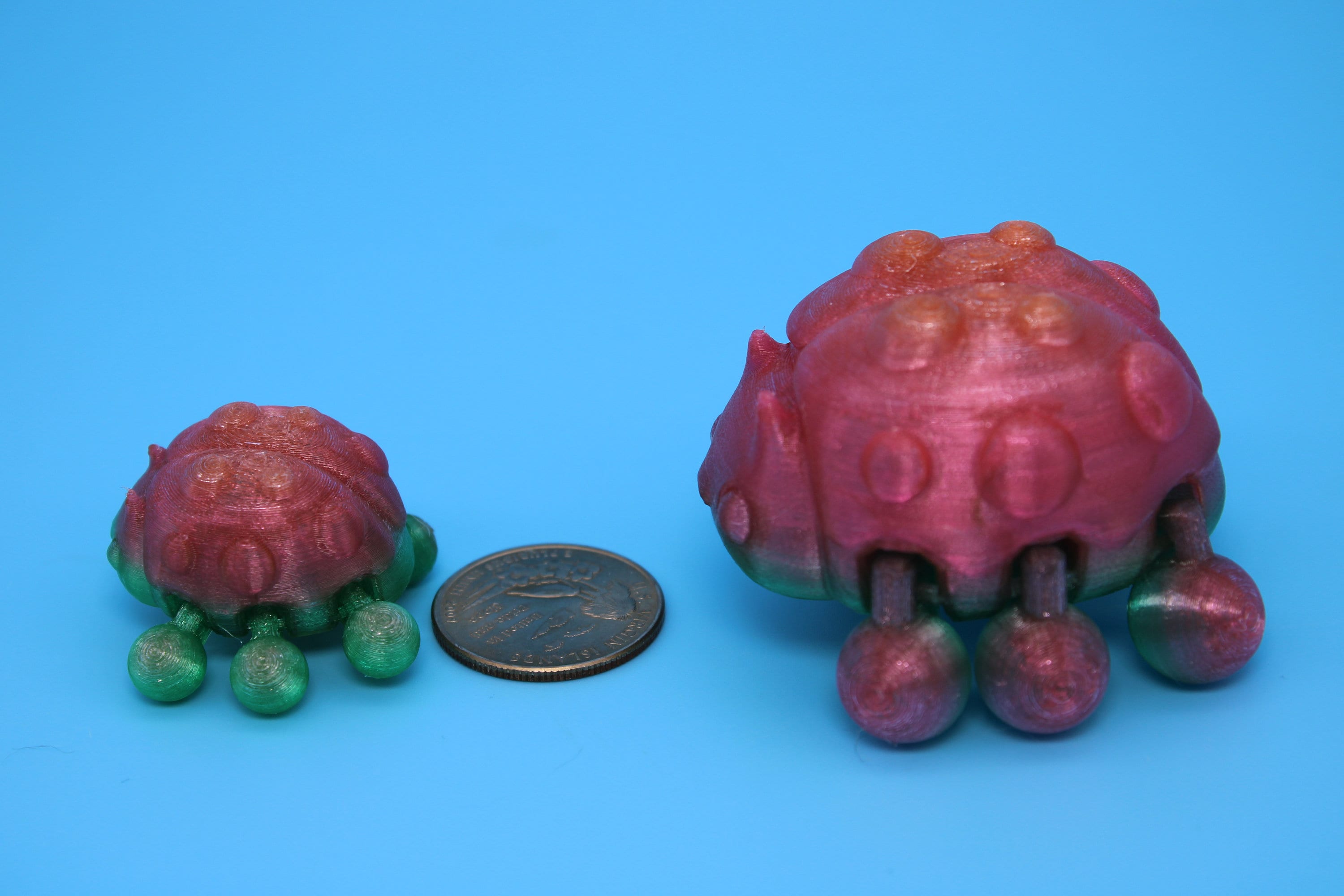 Flexible Ladybug Set | 3D Printed Cute Ladybug | 3 inches | Friendly Bug | Sensory Toy | Fidget Toy | Articulating Ladybug | (TPU)