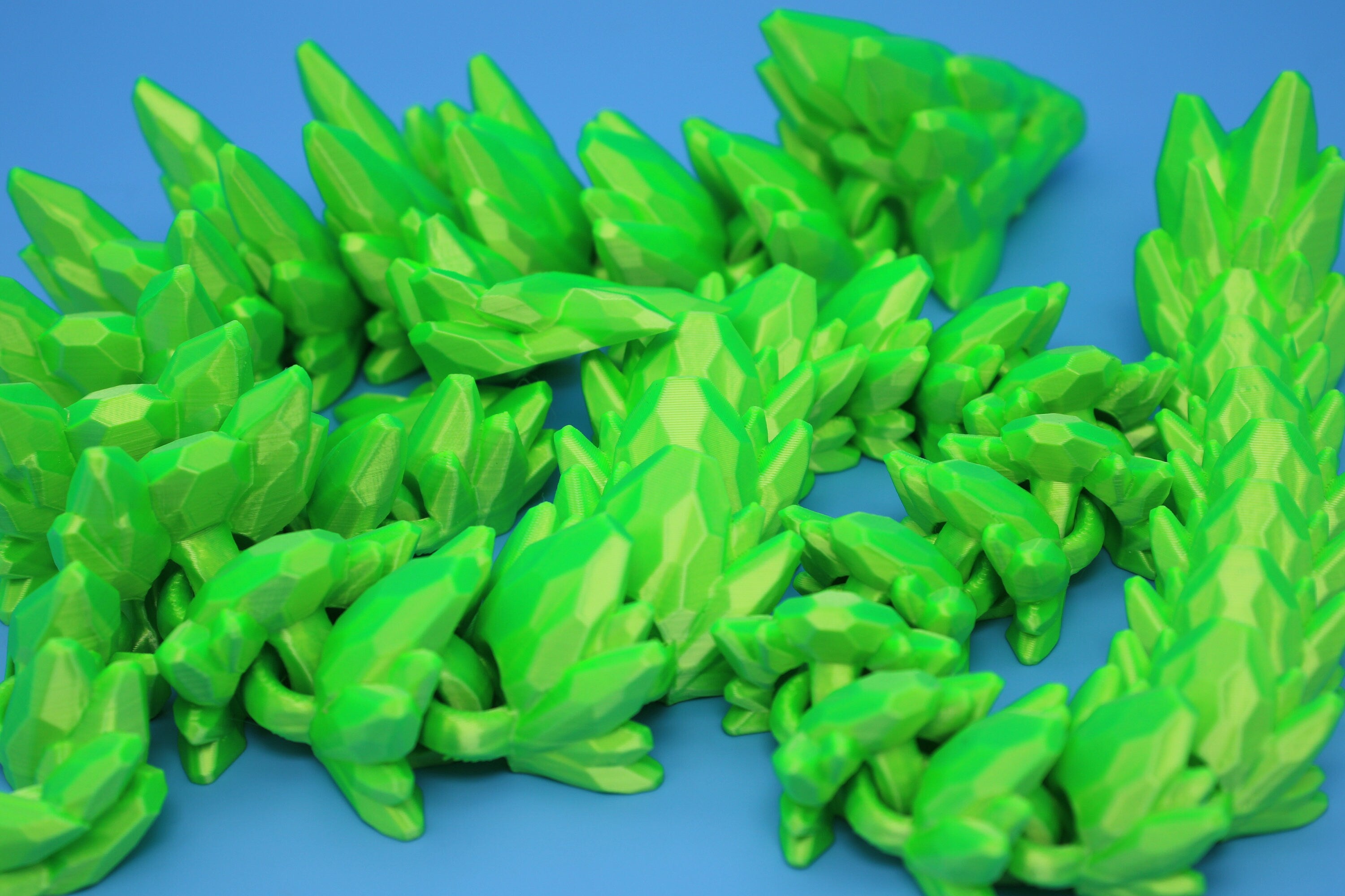 Gem Dragon | Green | 3D Printed Dragon | Flexi Toy | Fidget Toy | 26 inches!