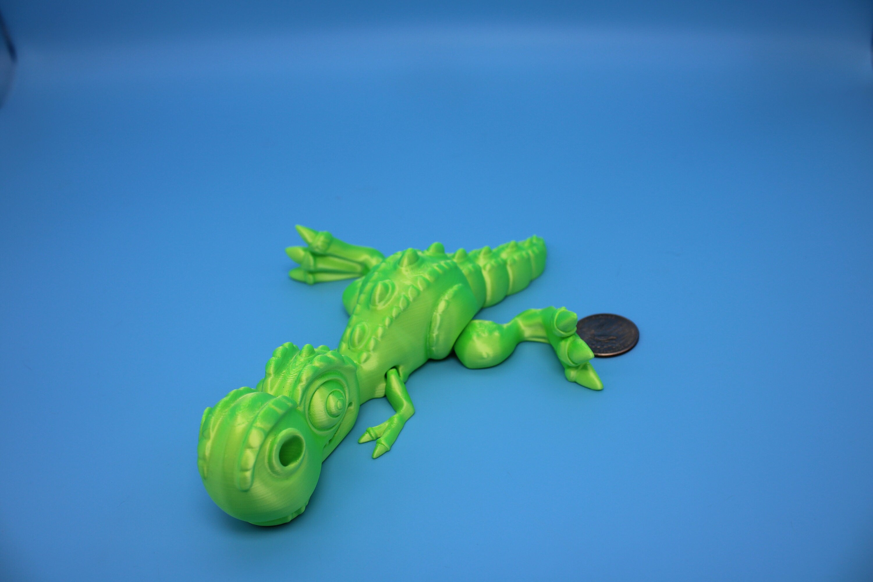 Flexi T-Rex -Green | Articulating | 3D Printed | Tyrannosaurus | Super Cute Dinosaur.
