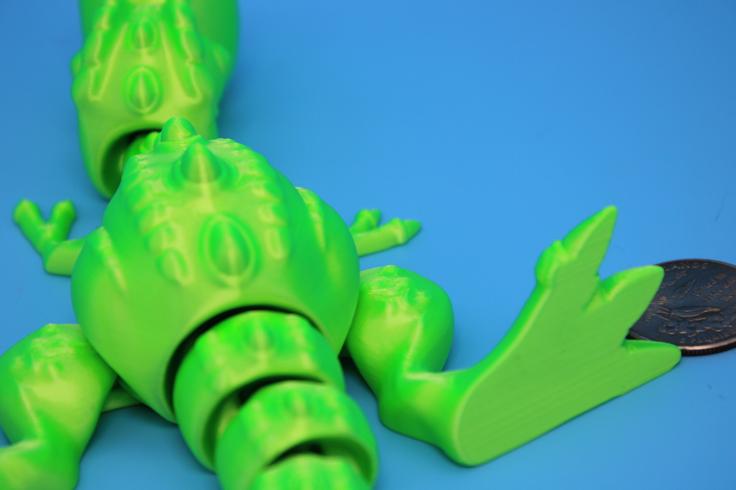 Flexi T-Rex -Green | Articulating | 3D Printed | Tyrannosaurus | Super Cute Dinosaur.