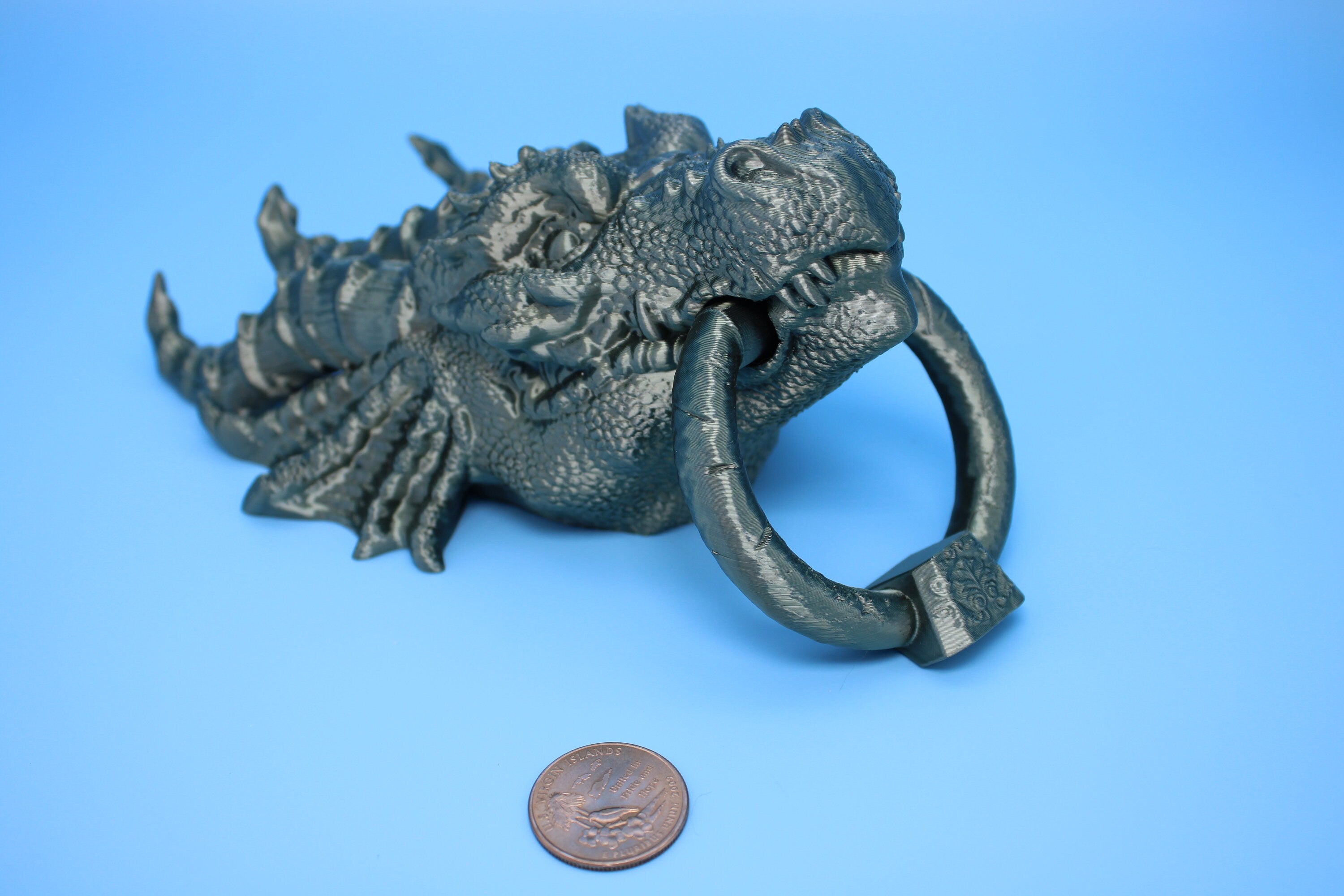 Dragon Head- Door Knocker | 3D Printed | Unique Dragon knocker with moving knocker