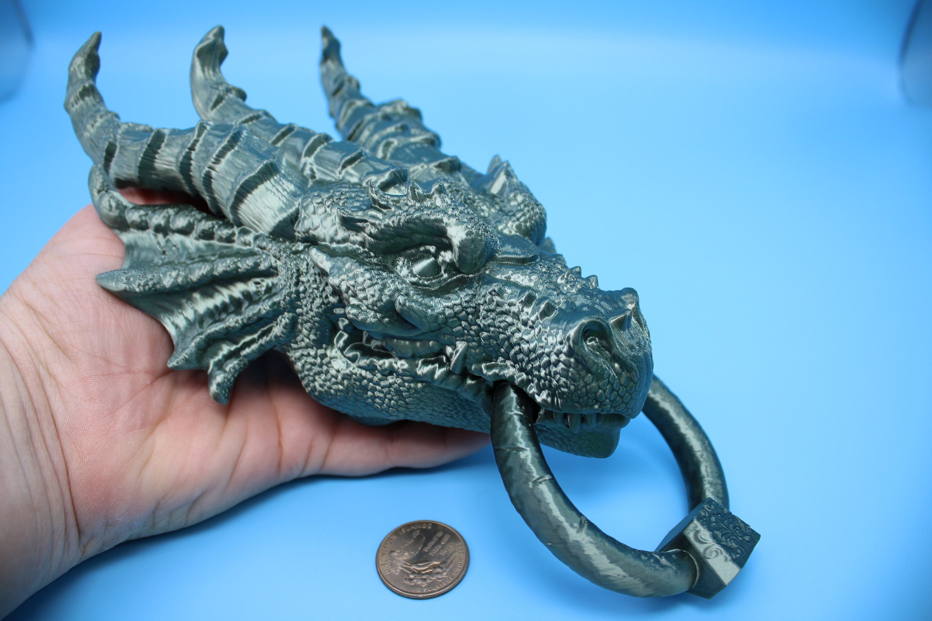 Dragon Head- Door Knocker | 3D Printed | Unique Dragon knocker with moving knocker