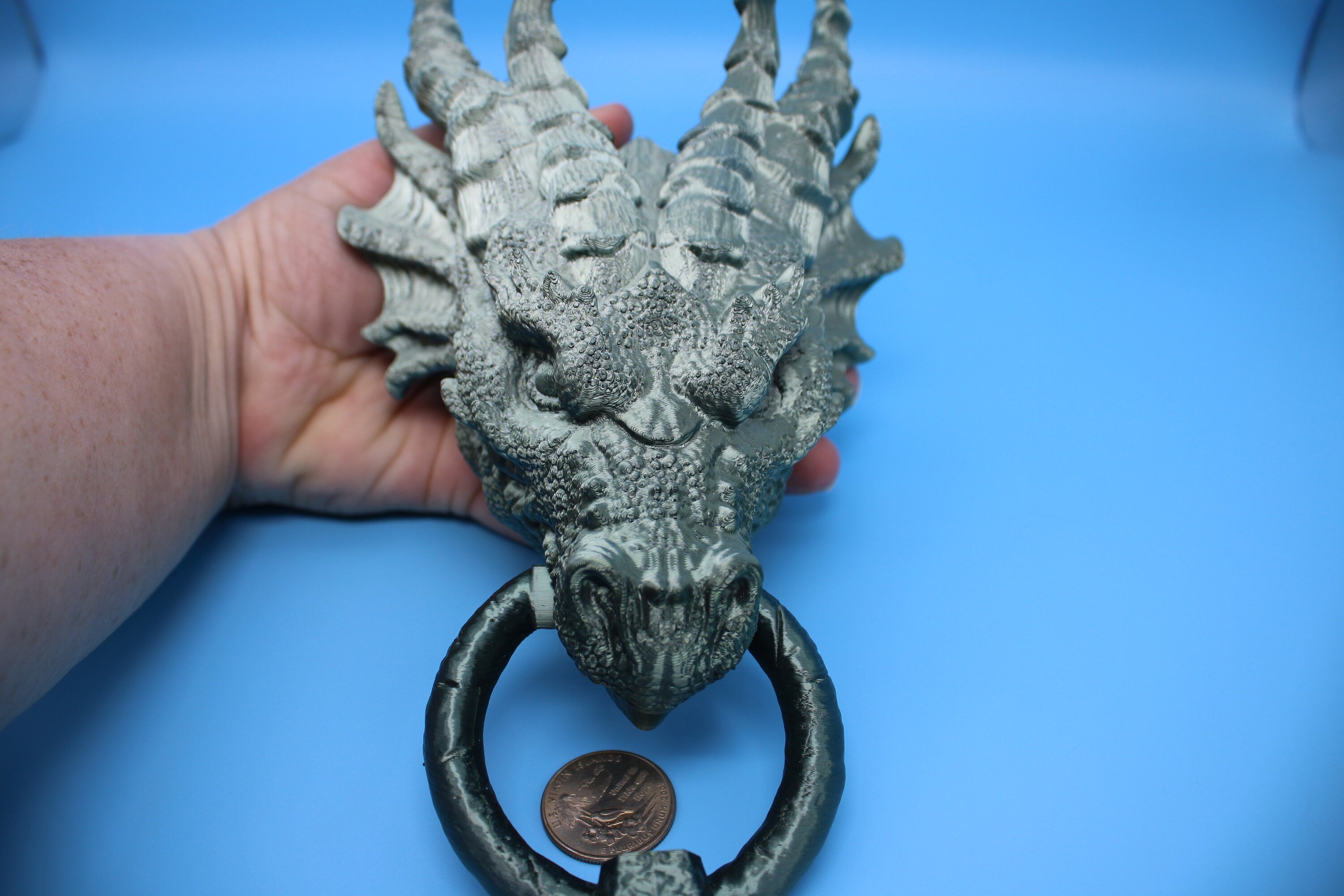 Dragon Head- Door Knocker | 3D Printed | Unique Dragon knocker with moving knocker