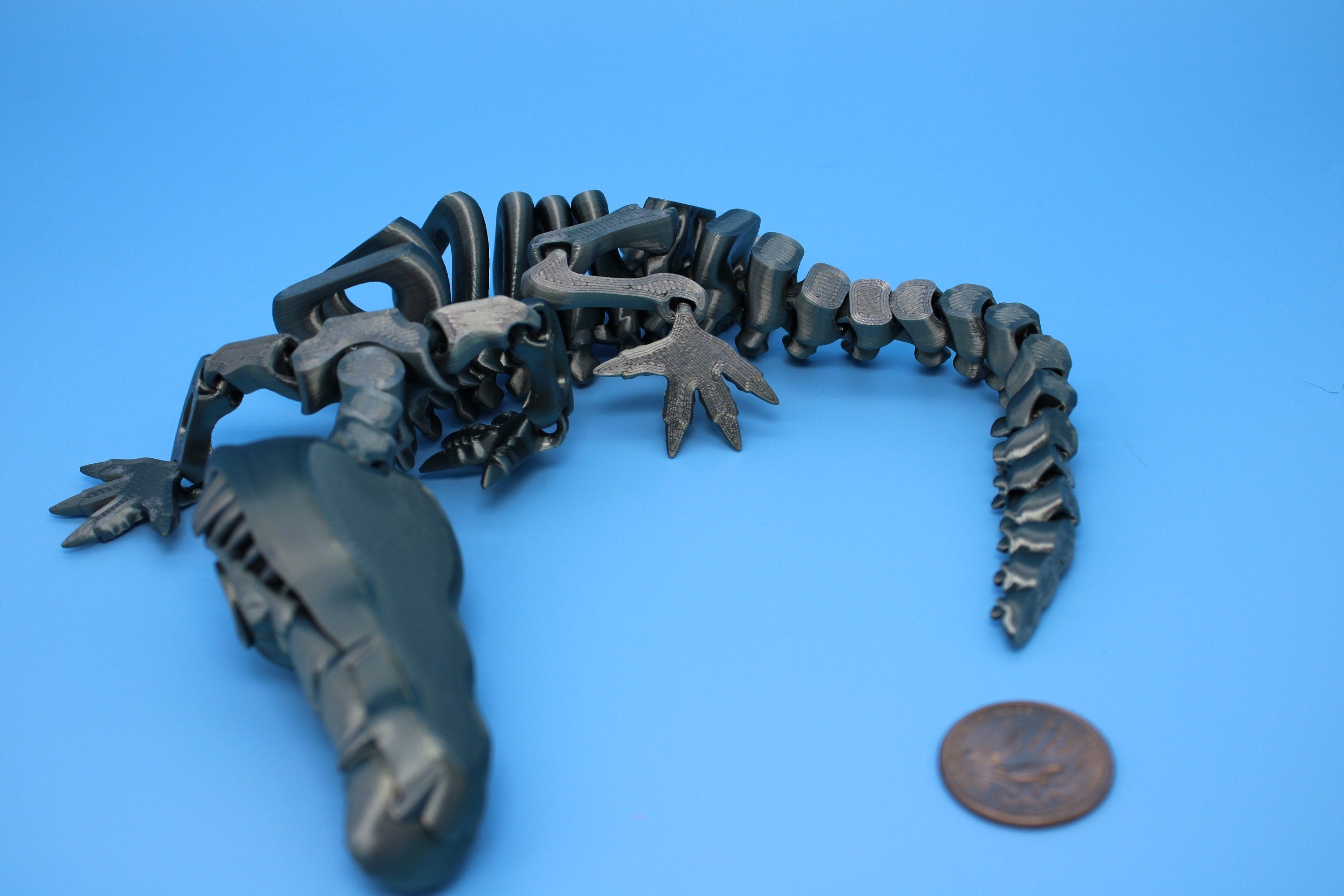 Crocodile | Cute Flexi Toy | Articulating Crocodile | 3D printed Unique Fidget | Desk Buddy | 13 in.
