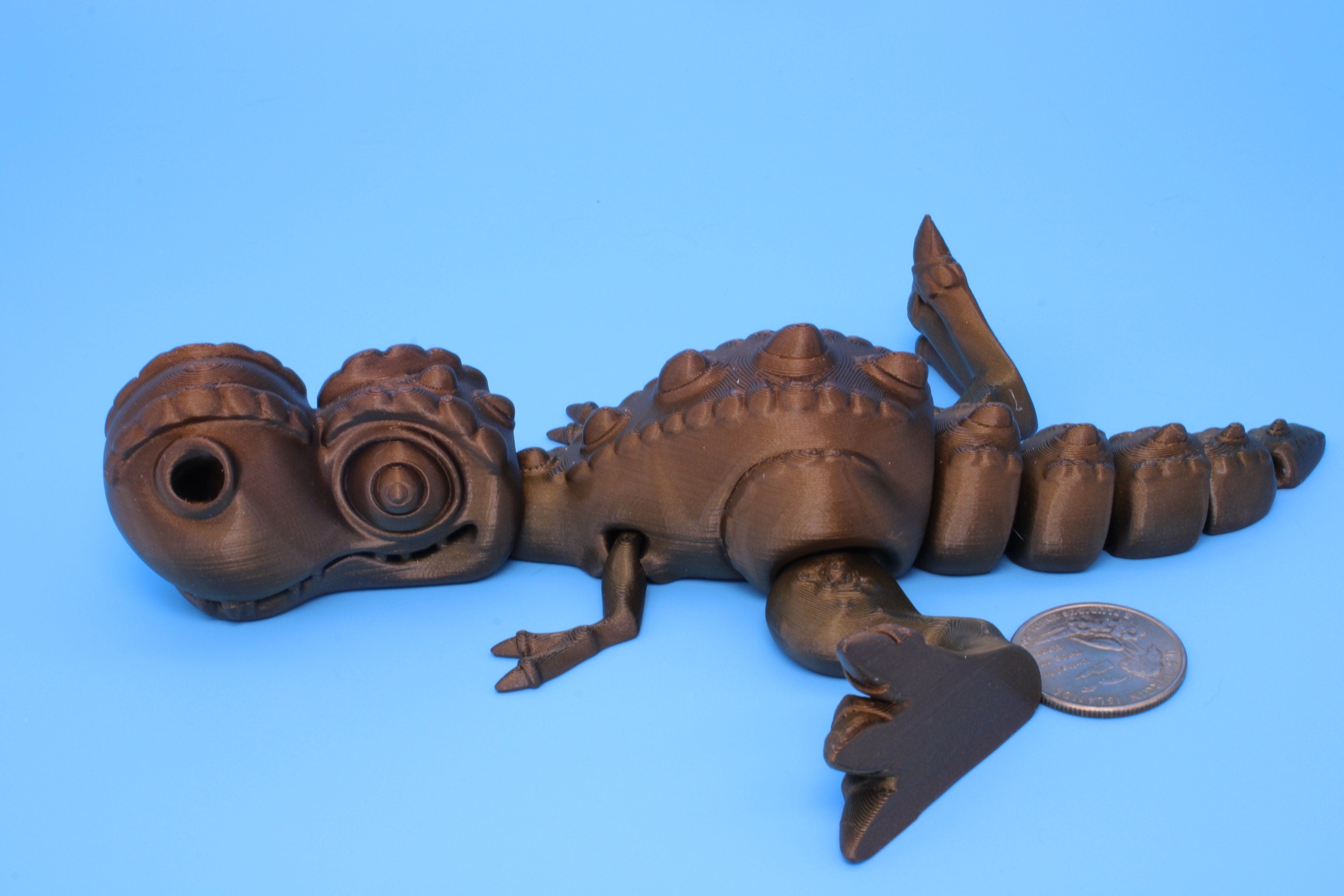 Flexi T-Rex -Brown | Articulating | 3D Printed | Tyrannosaurus | Super Cute Dinosaur.