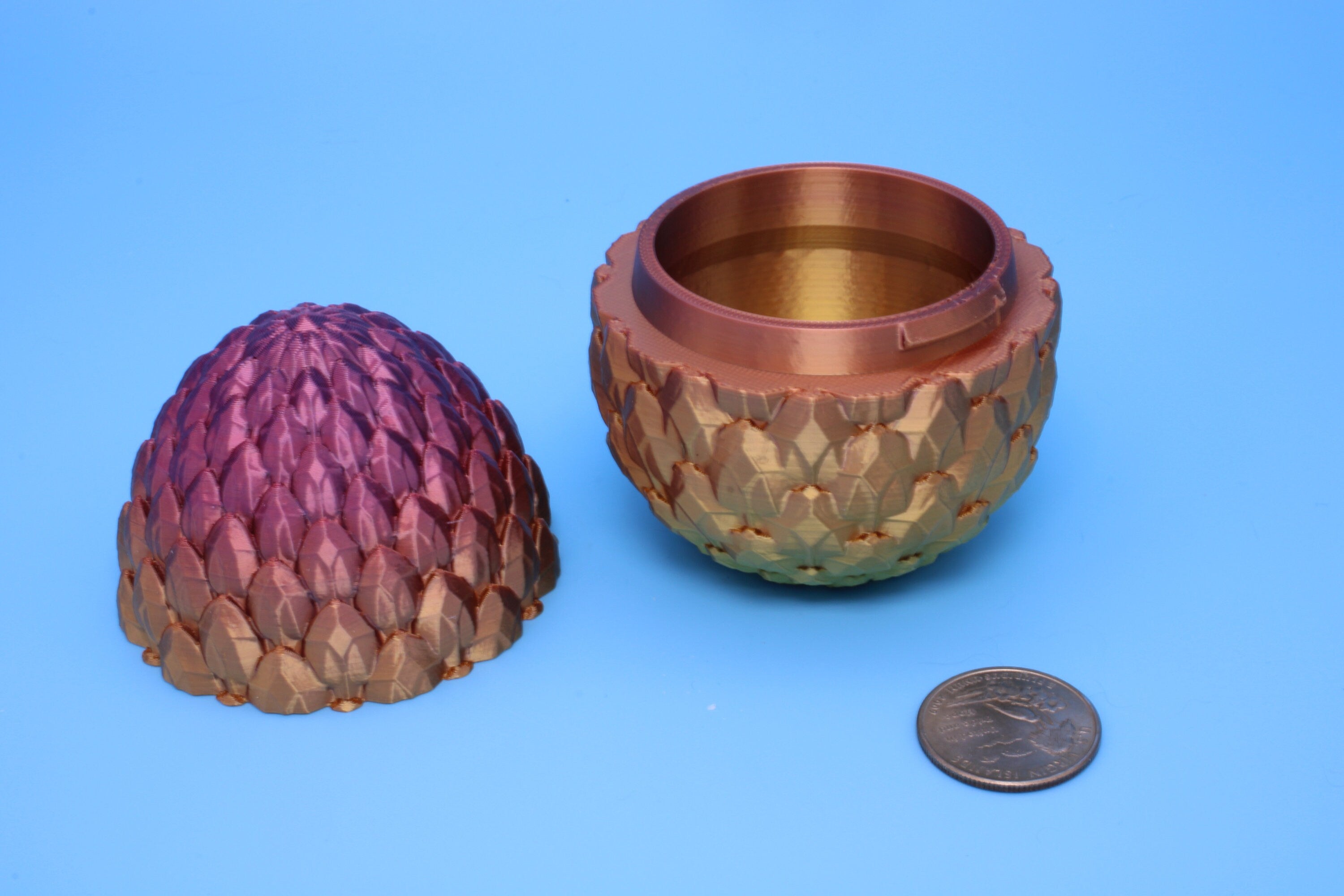 Dragon Scale Egg- Small | 3D Printed | Dragon Egg Storage! | 3.5 in. | Dragon Dice Box | Decorative Egg.