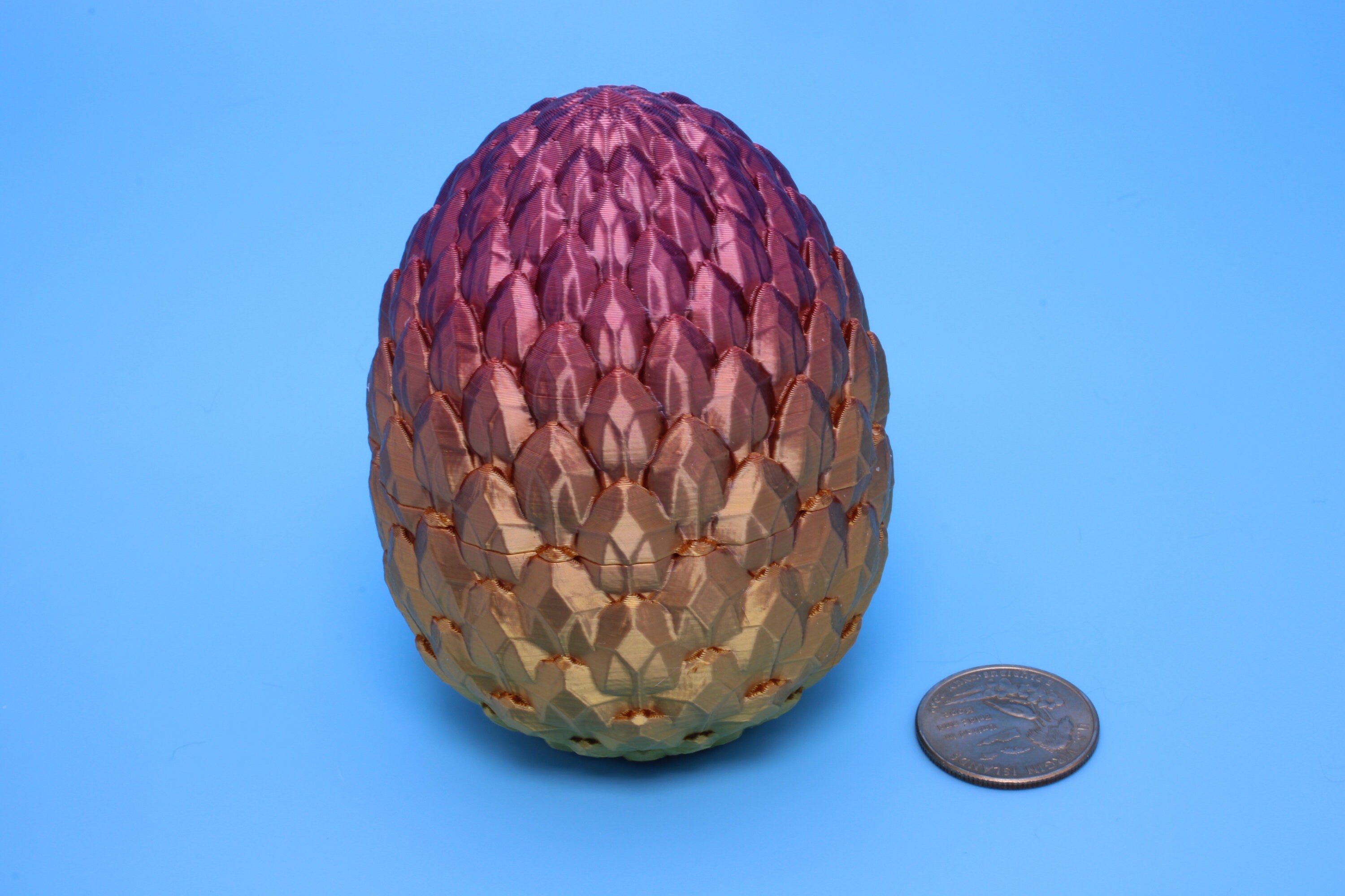 Dragon Scale Egg- Small | 3D Printed | Dragon Egg Storage! | 3.5 in. | Dragon Dice Box | Decorative Egg.