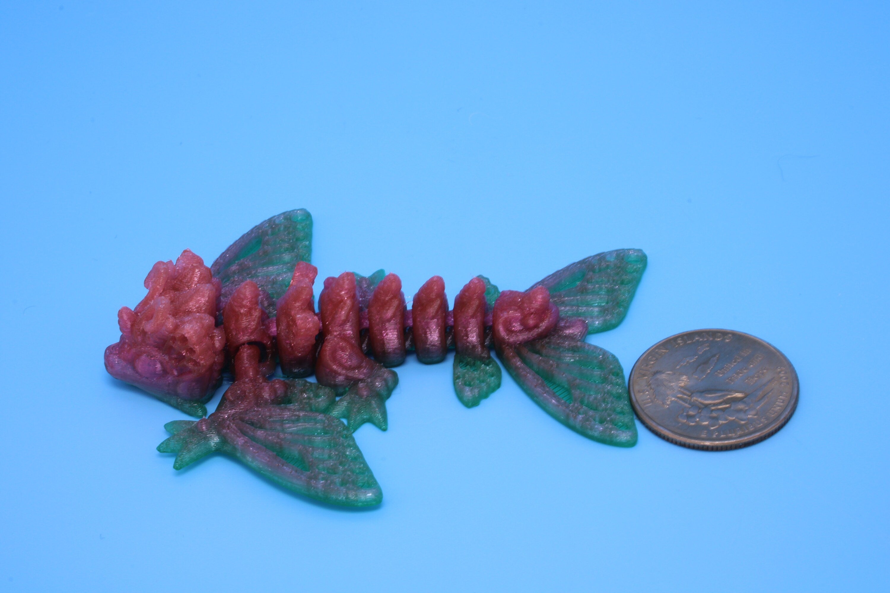 Butterfly Wyvern | Flexible (TPU) | Miniature | 3D Printed | Wyvern Dragon | 3.25 in. | Dragon Toy | Fidget Toy | Flexi Dragon