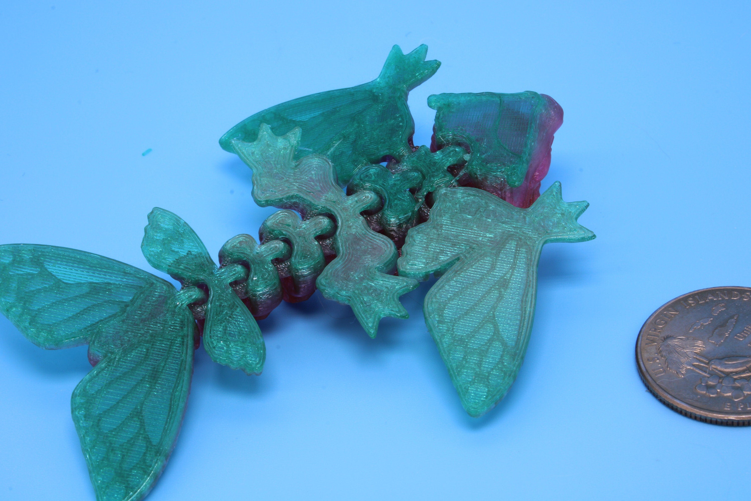 Butterfly Wyvern | Flexible (TPU) | Miniature | 3D Printed | Wyvern Dragon | 3.25 in. | Dragon Toy | Fidget Toy | Flexi Dragon