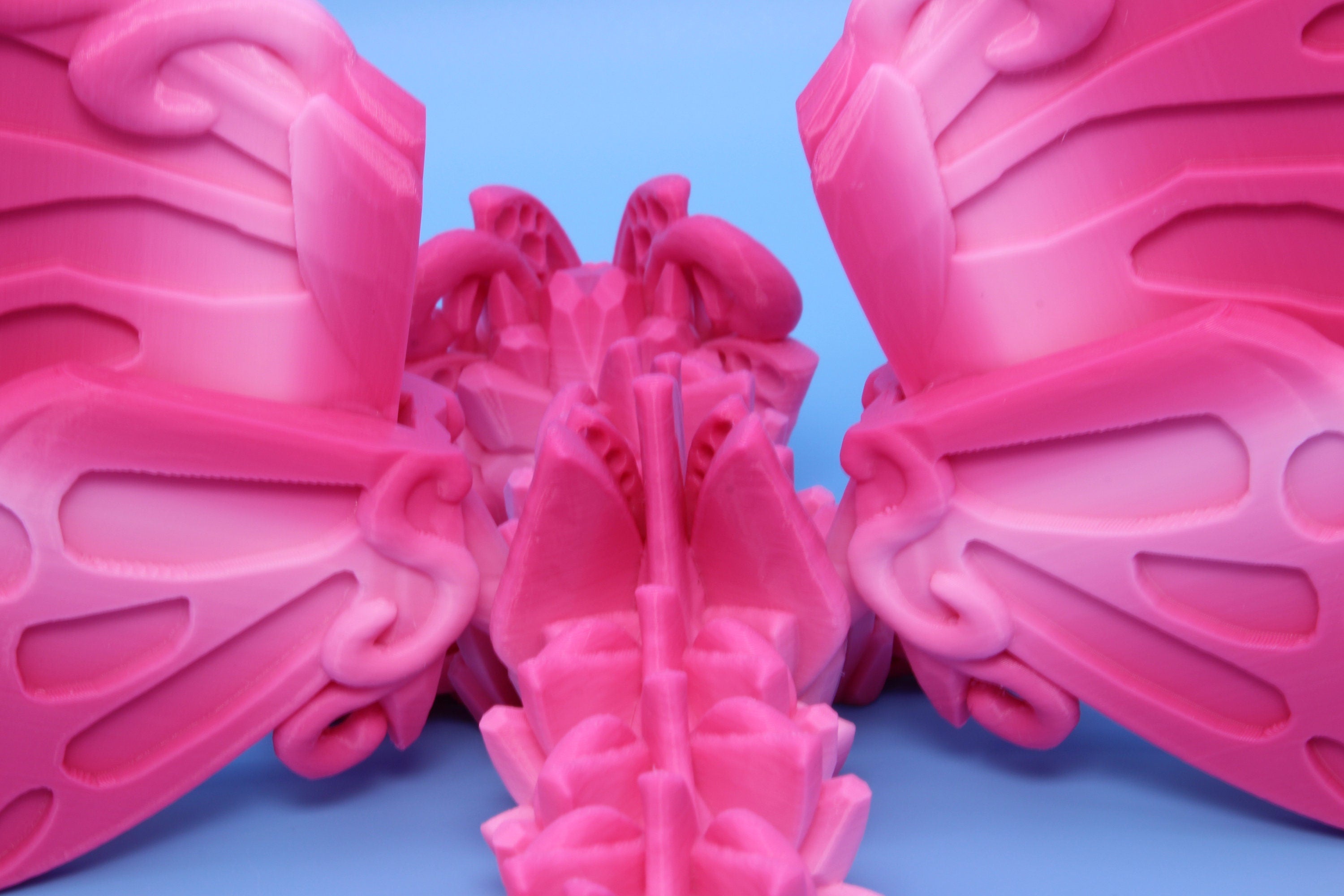 Butterfly Wing Dragon | Pink | Butterfly Wing Dragon | 3D printed | Articulating Dragon | Fidget Toy | Flexi Toy | 18 in