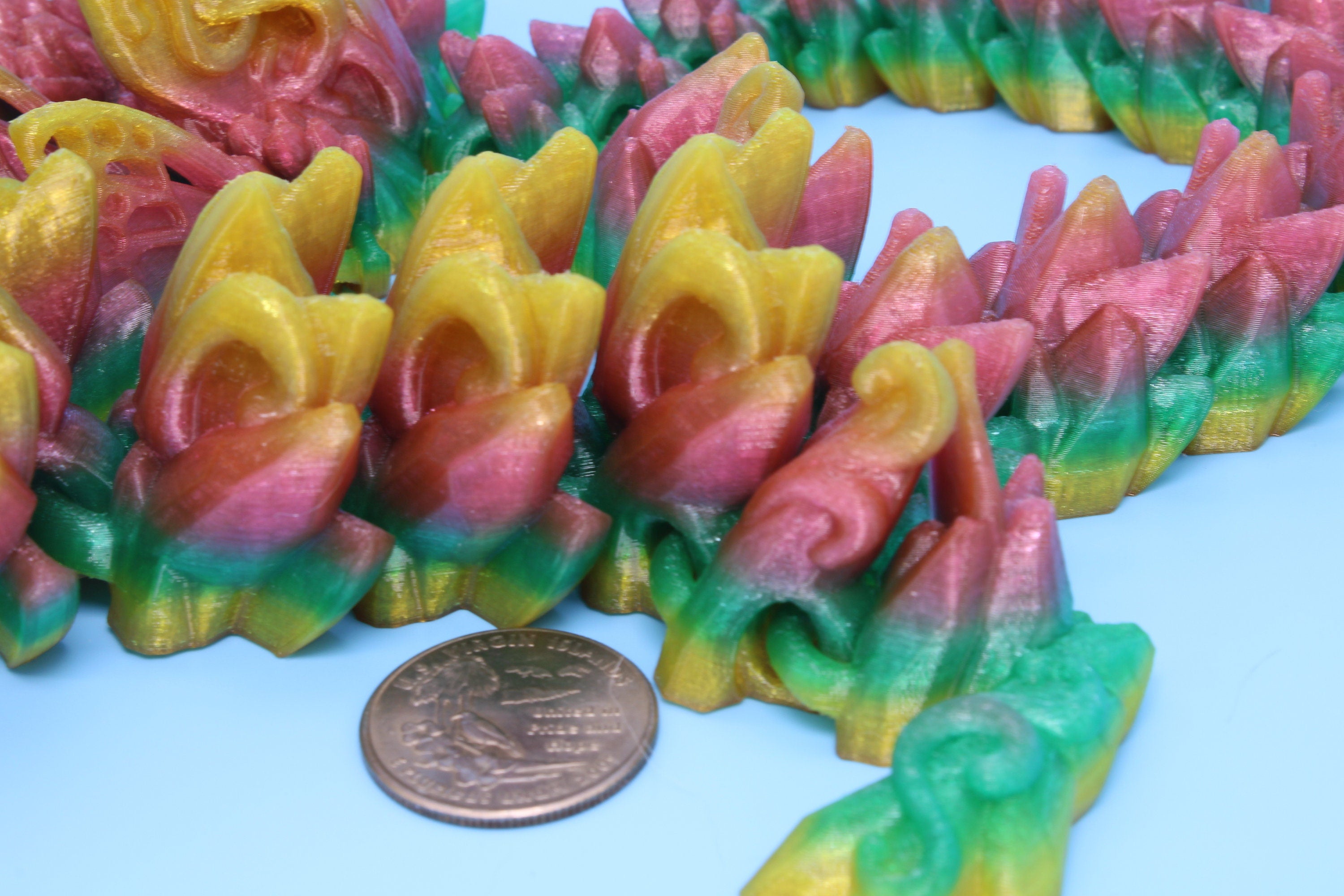 Butterfly Dragon - Rainbow | Butterfly Dragon | 3D printed - TPU | Articulating Dragon | Fidget Toy | Flexi Toy | 20 in