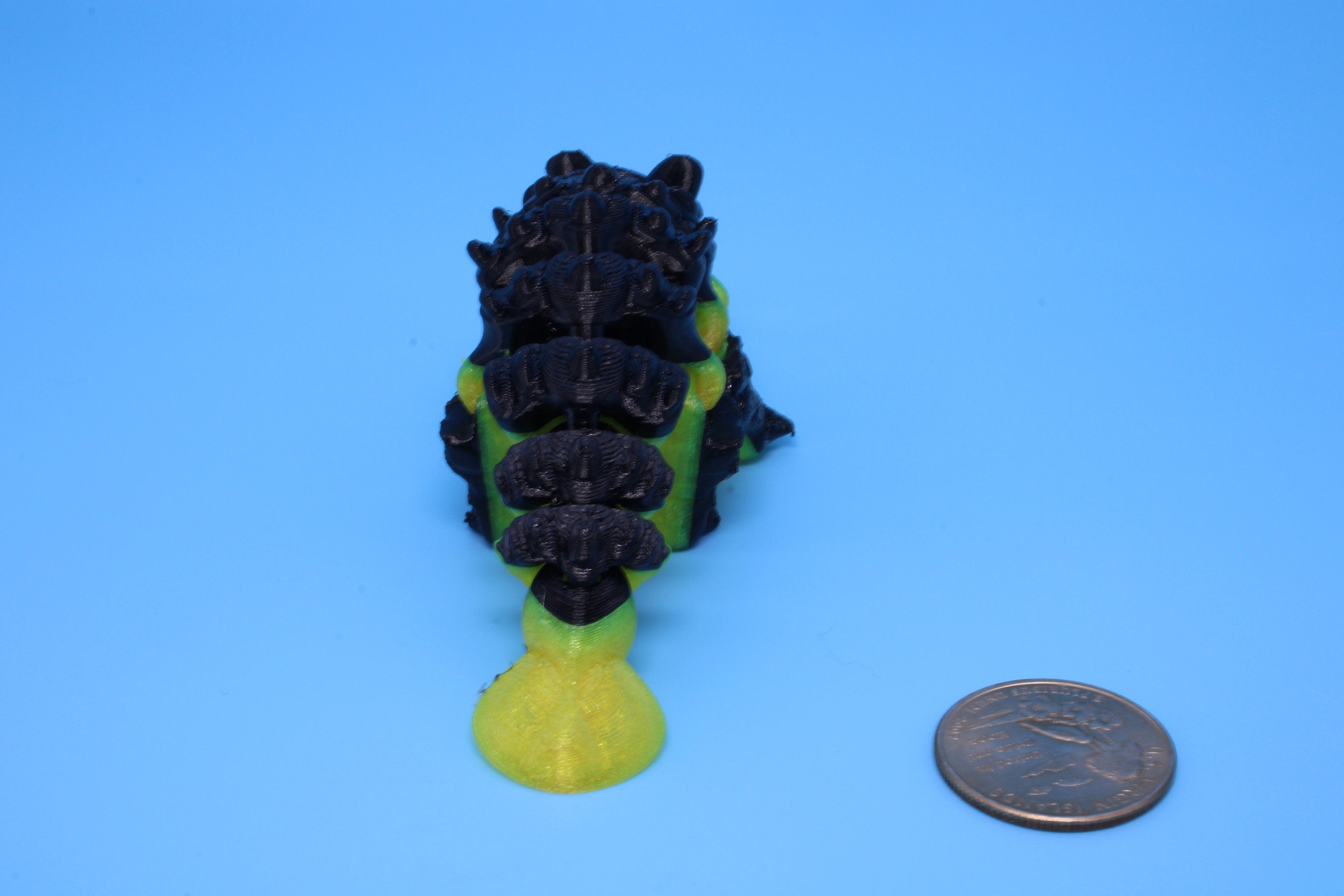 Dinosaur | Ankylosaurus- Black & Yellow | Miniature | 3D Printed TPU | Cute Dino | 4.25 inches | Fidget Toy.