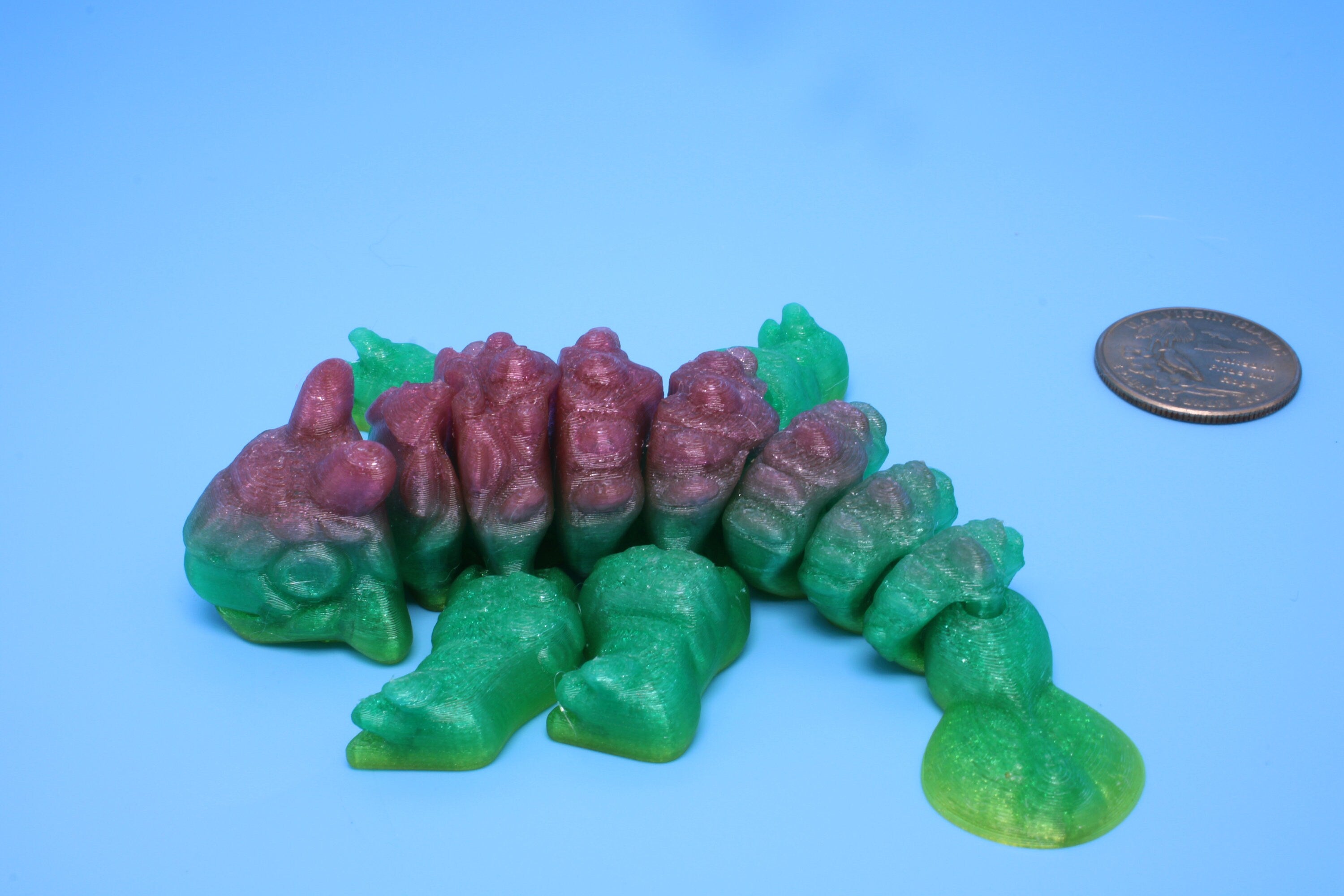 Dinosaur | Ankylosaurus- Rainbow | Miniature | 3D Printed TPU | Cute Dino | 4.25 inches | Fidget Toy.