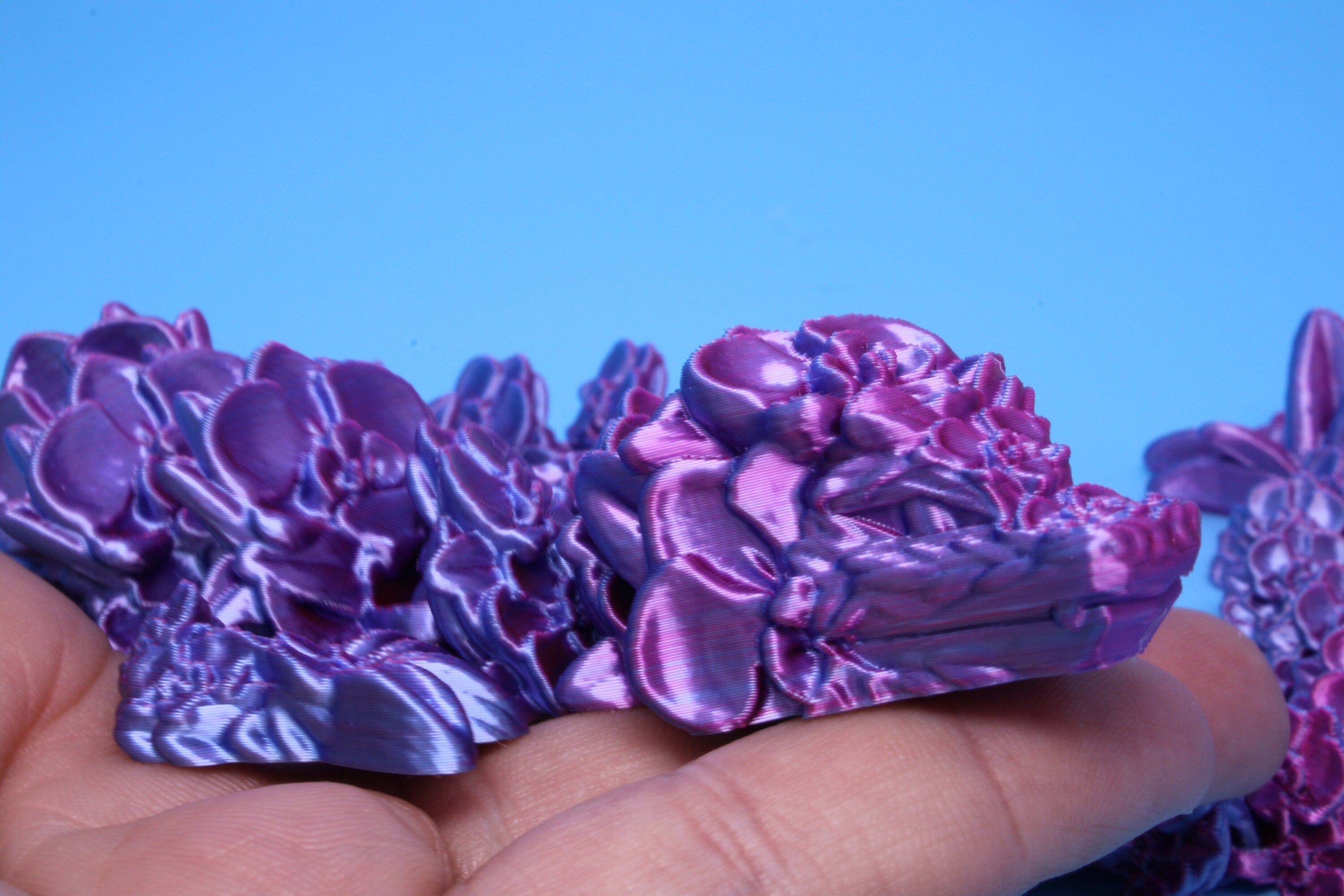 Orchid Dragon- Pink & Blue | 3D Printed | Flexi Toy | Adult Fidget Toy | 14.5 inch.