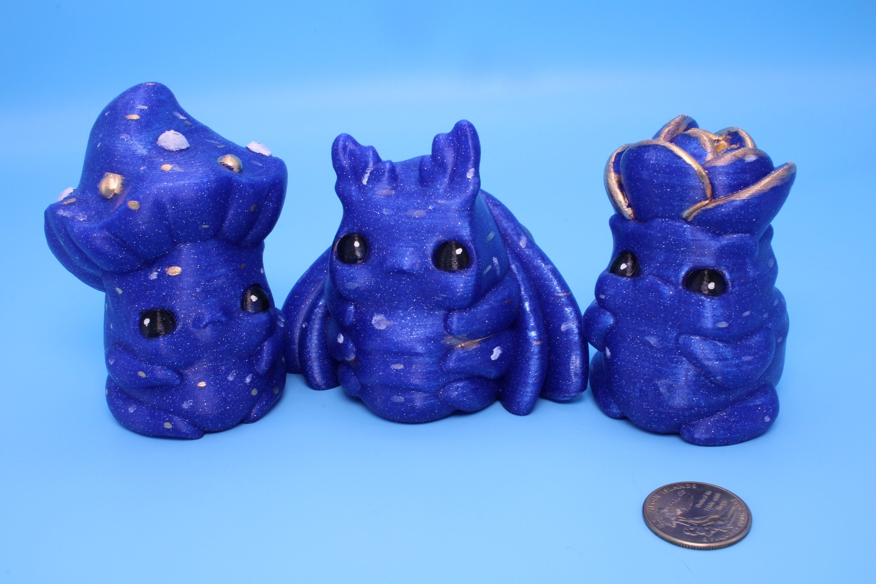 Butt Goblin | Set of 3 | Hand Painted | 3D Printed | Cute Moth.