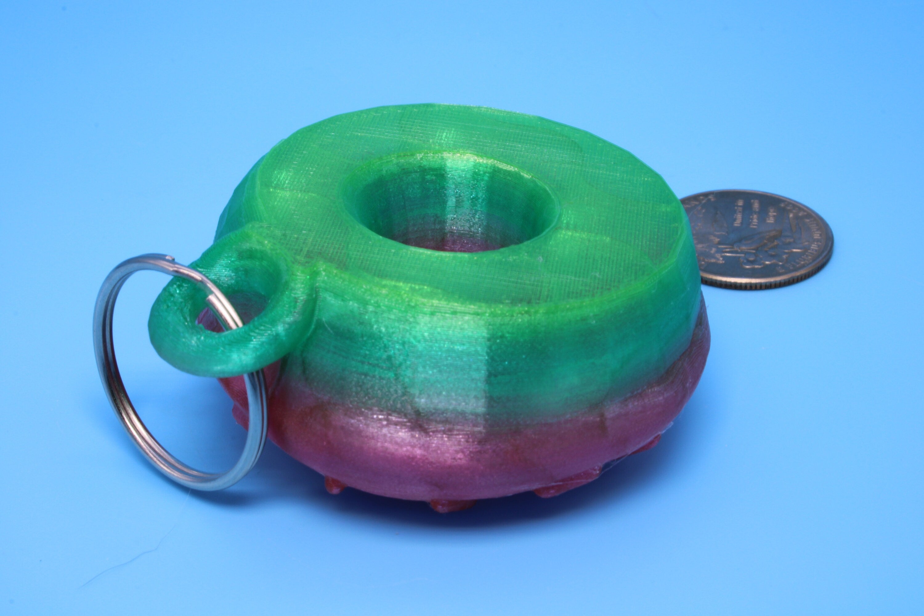 Doughnut Keychain | 3D Printed TPU | Squeezable.