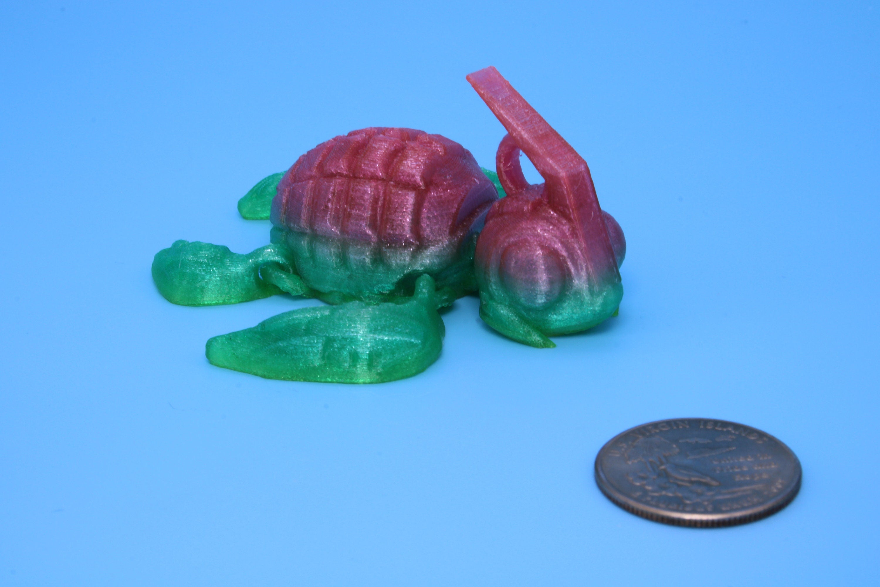 Miniature Turtle 4 Pack | 3D Printed | Grenurtle, Gem Stone, Roseurtle, Orchid Turtles | Fidget Toy | Flexi Turtle.