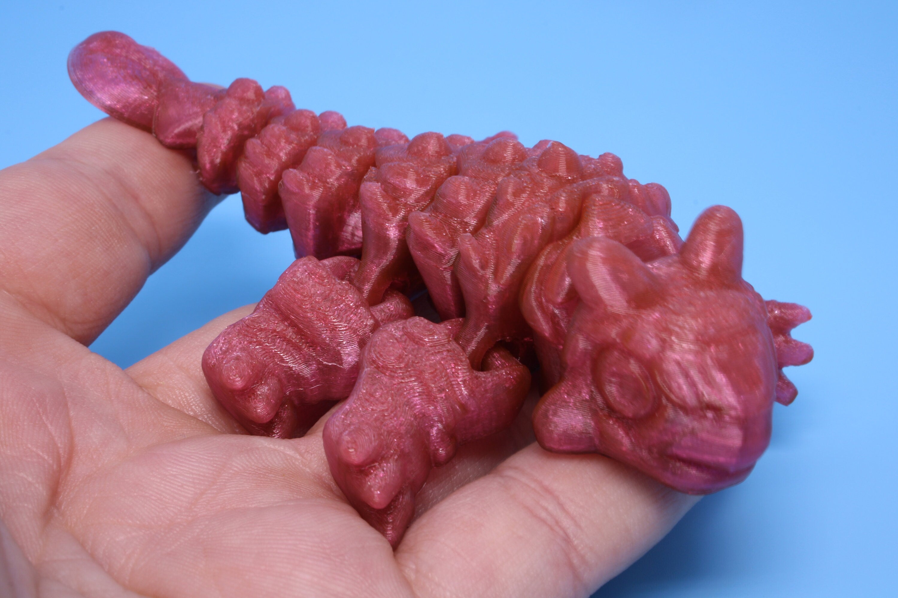 Dinosaur | Ankylosaurus- Pink | Miniature | 3D Printed TPU | Cute Dino | 4.25 inches | Fidget Toy.