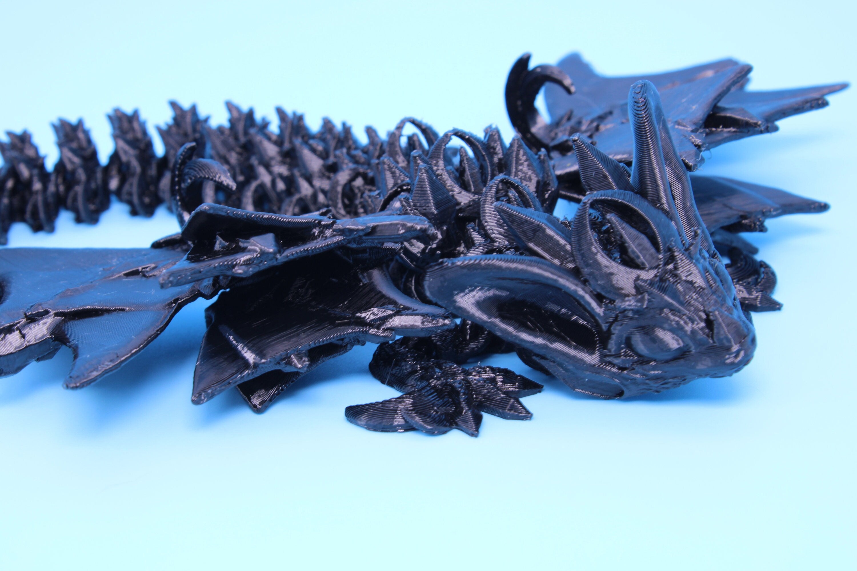 Miniature Flexible Bat Dragon | Black Bat Wing | Articulating Dragon | 3D Printed Fidget | Flexi Toy | Fidget Toy | Sensory Desk Toy