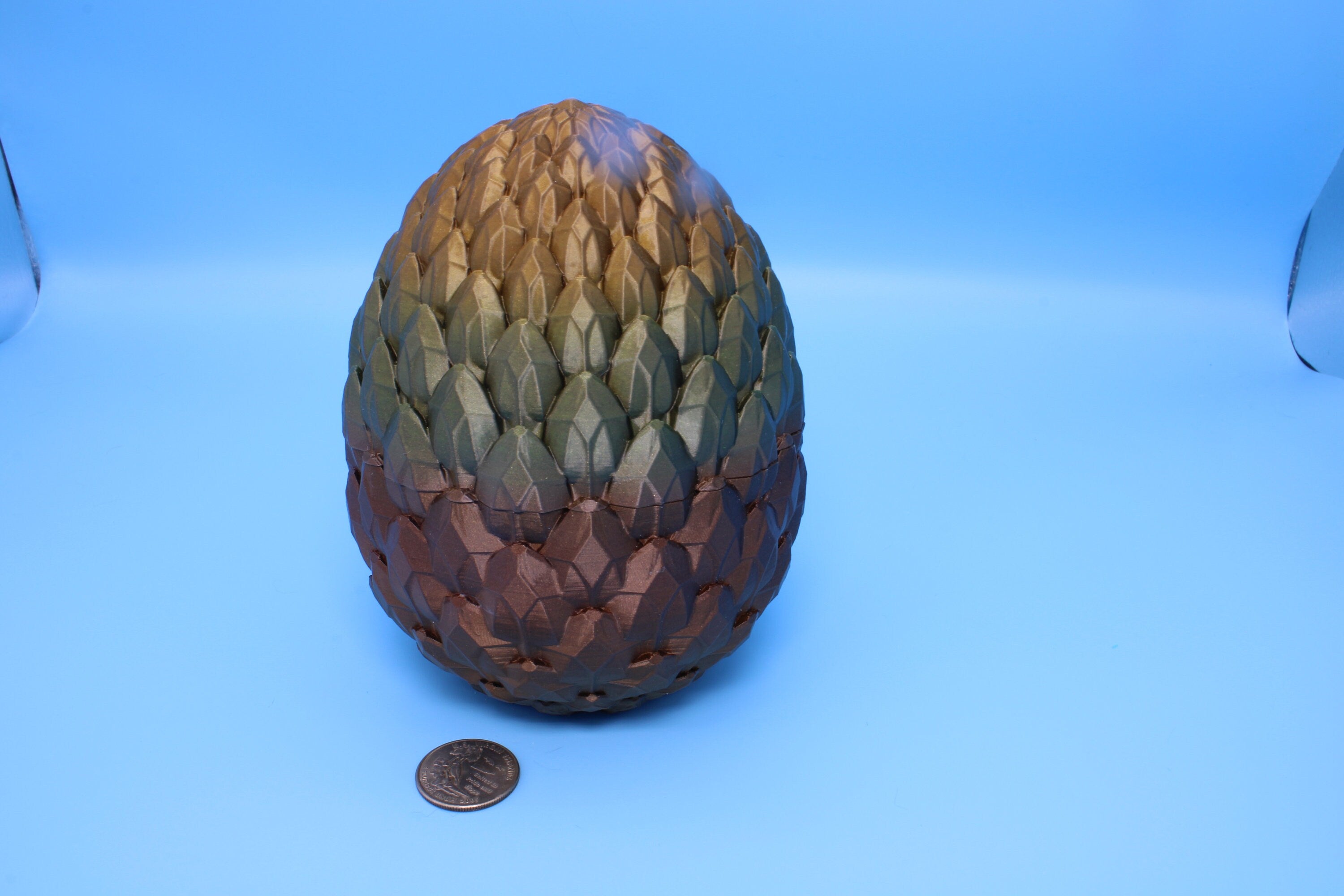 Dragon Scale Egg- Brown | 3D printed | Dragon Egg Storage! | 6 in. Dragon Scale Egg | Gift. Decorative Egg
