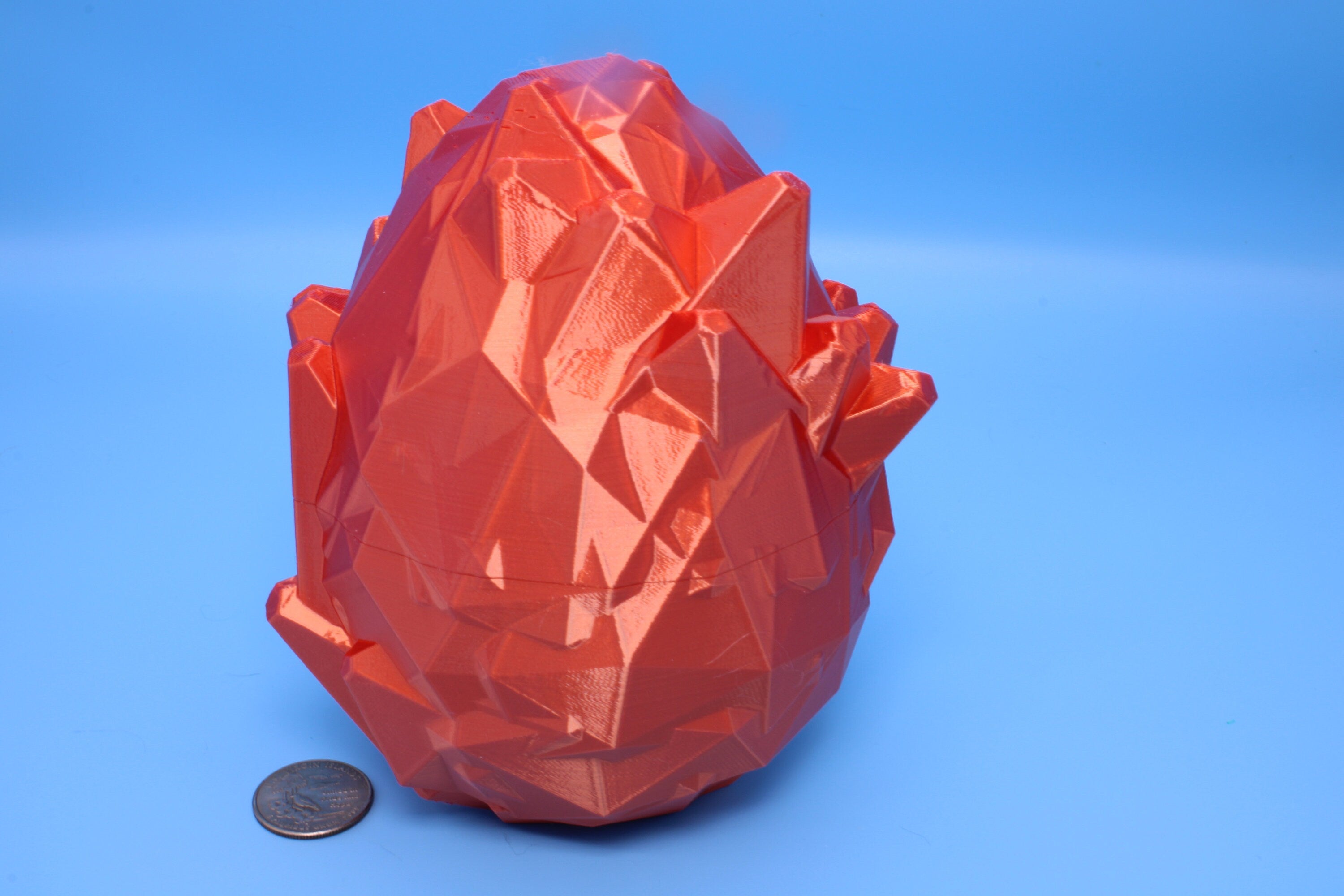 Crystal Dragon Egg- Orange | 3D printed Dragon Egg Storage! | 6 in. | Crystal Egg | Decorative Dragon Egg.