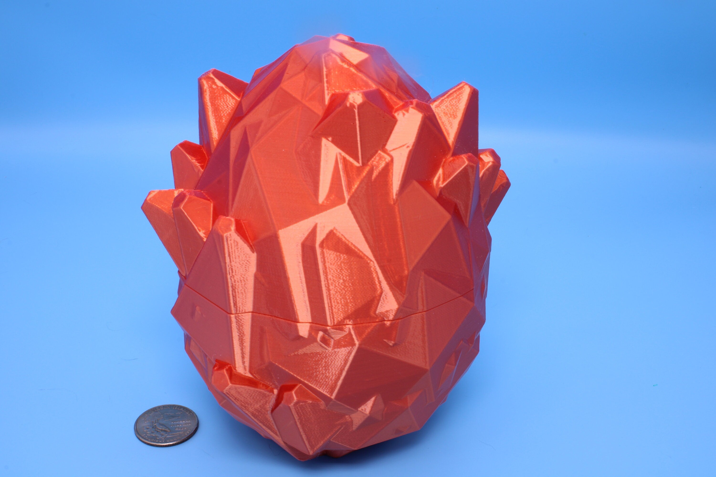 Crystal Dragon Egg- Orange | 3D printed Dragon Egg Storage! | 6 in. | Crystal Egg | Decorative Dragon Egg.