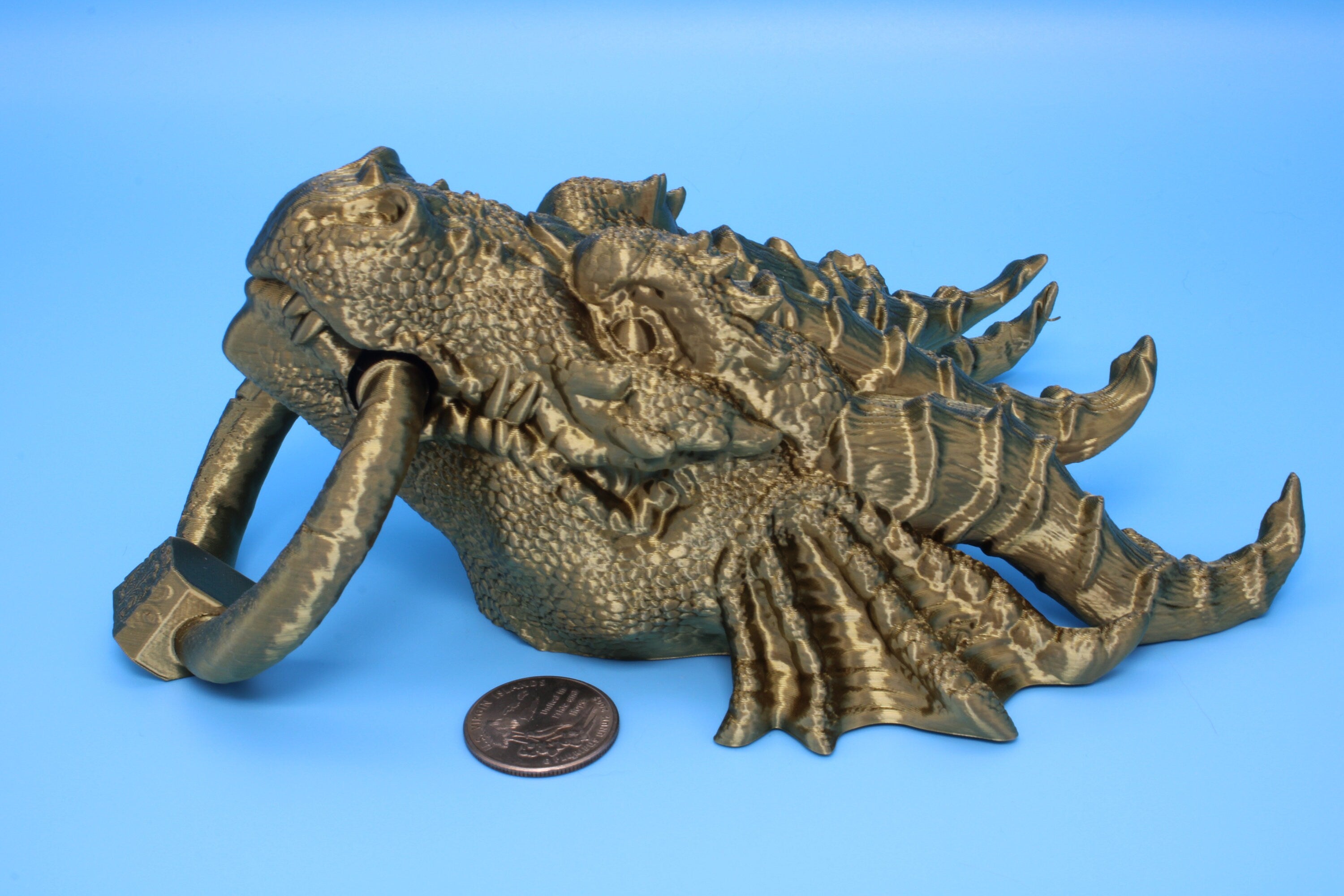 Dragon Head- Door Knocker | 3D Printed | Unique Dragon knocker with moving knocker