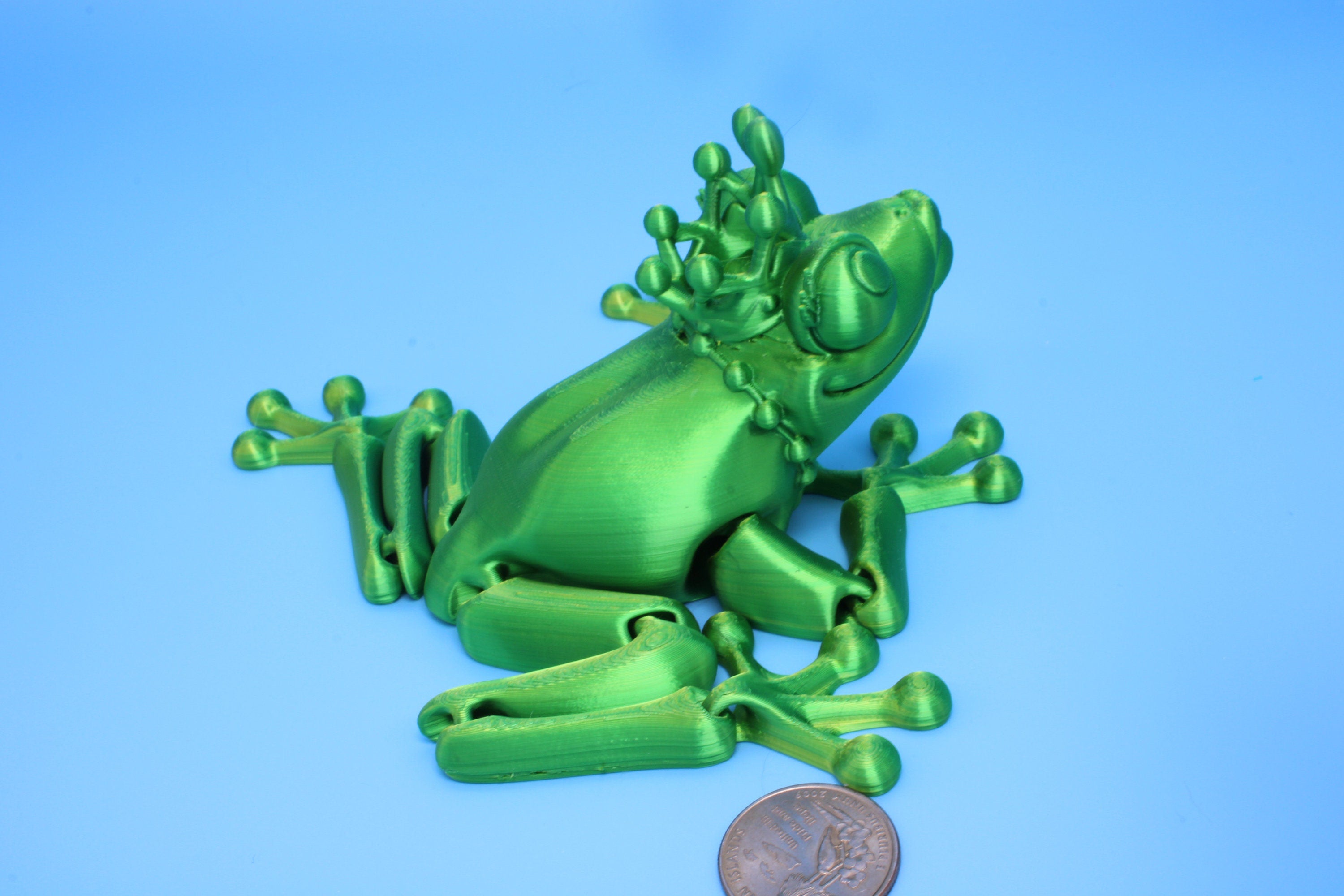 Green Princess Frog | Cute Flexi Toy | Articulating Frog | 3D printed Unique Fidget | Desk Buddy