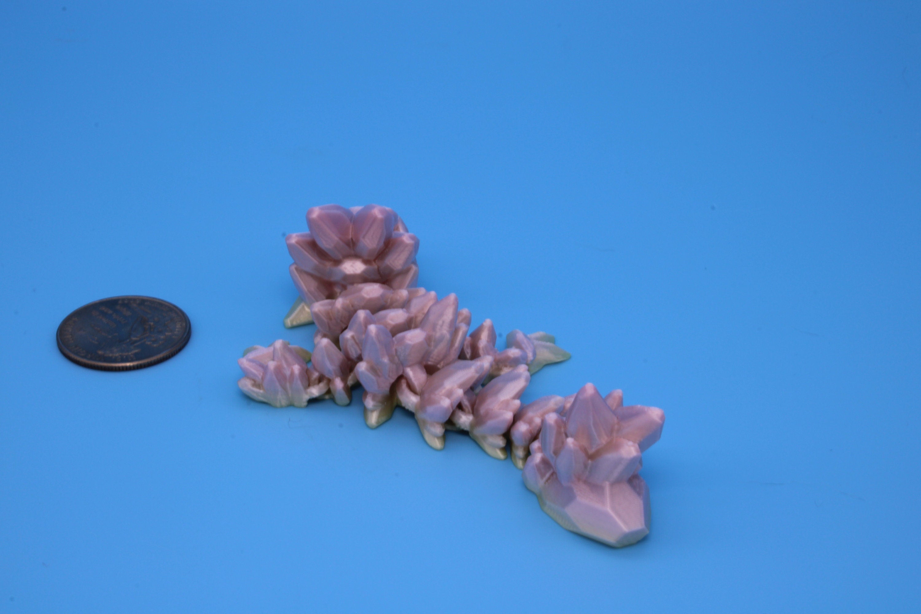 Miniature Baby Gem Dragon | 3D Printed | Articulating Dragon | Flexi Toy | Adult Fidget Toy | 4.5 in. (Made)