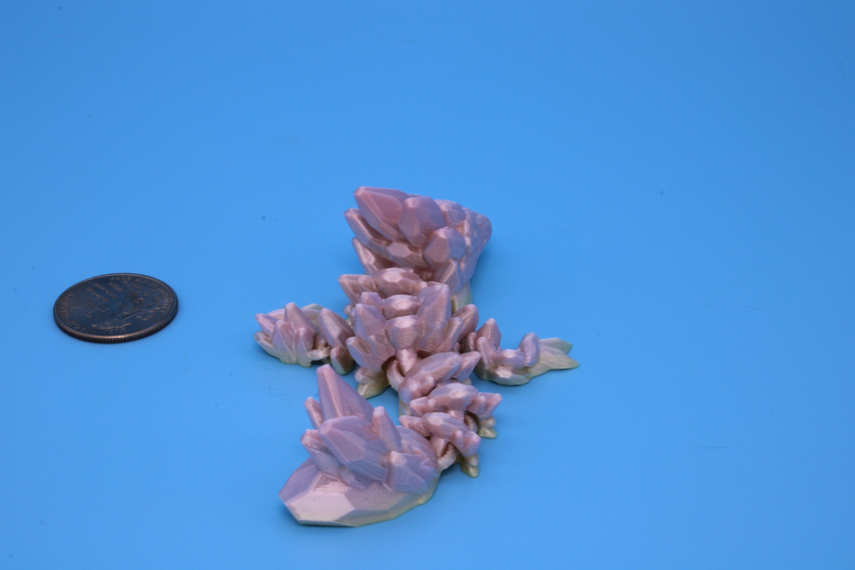 Miniature Baby Gem Dragon | 3D Printed | Articulating Dragon | Flexi Toy | Adult Fidget Toy | 4.5 in. (Made)