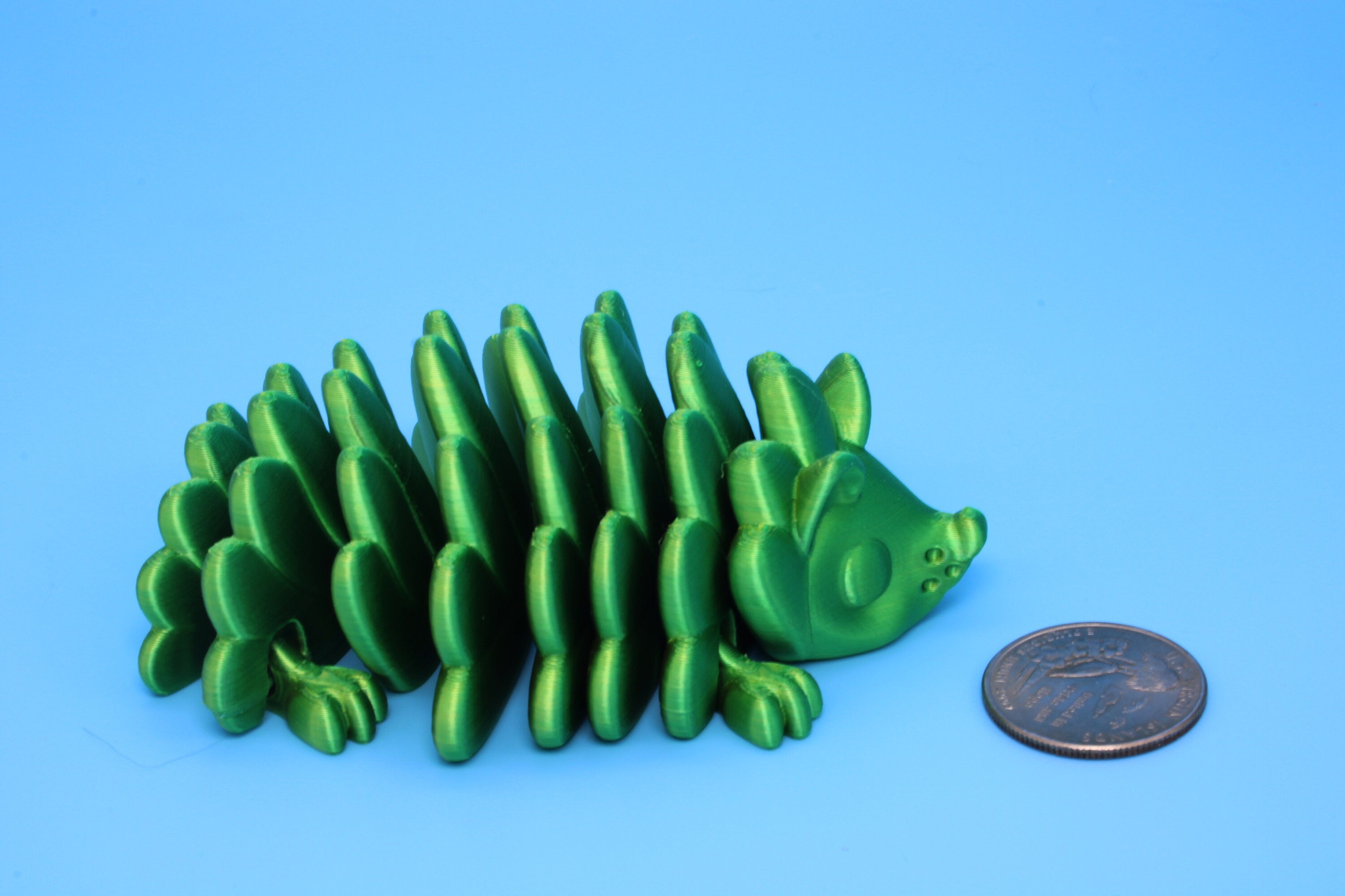 Hedgehog- Green & Yellow | 3D Printed | Small Cute Hedgehog | Sensory Toy | Fidget Toy.