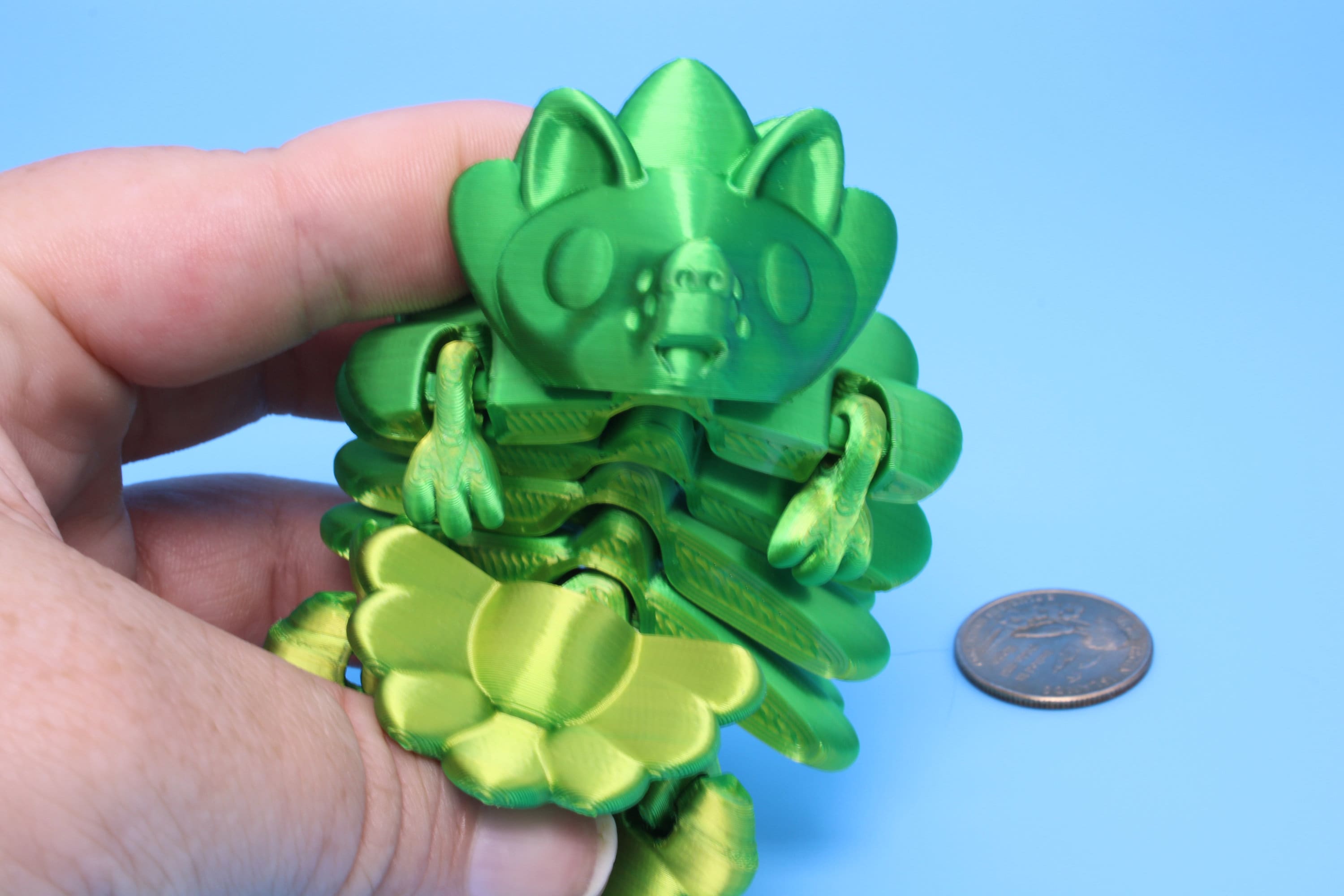 Hedgehog- Green & Yellow | 3D Printed | Small Cute Hedgehog | Sensory Toy | Fidget Toy.