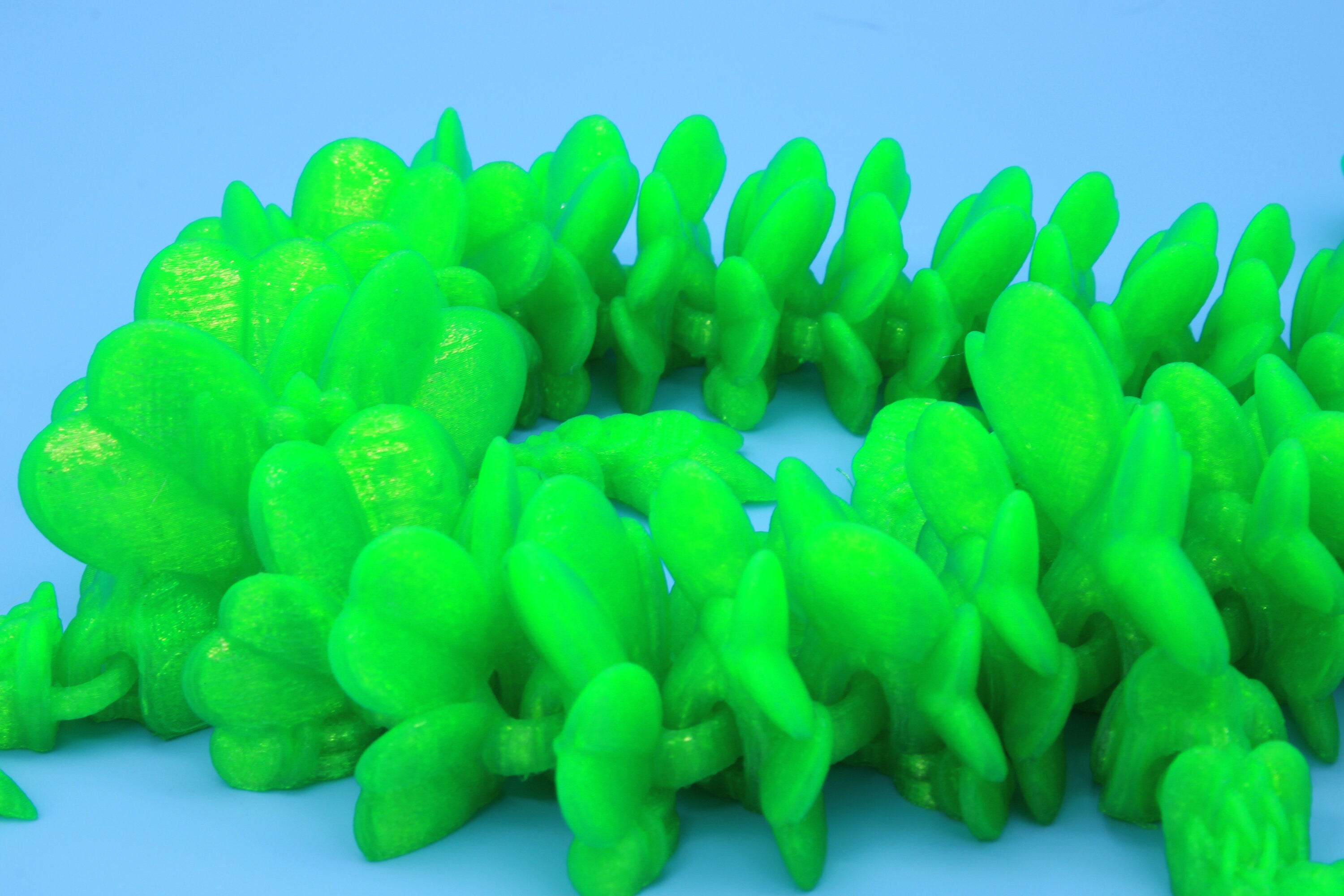 Clover Dragon- Rainbow | 3D printed Articulating Dragon Fidget Toy | Flexi | 18 in. Lucky Dragon | Four Leaf Clover Dragon.