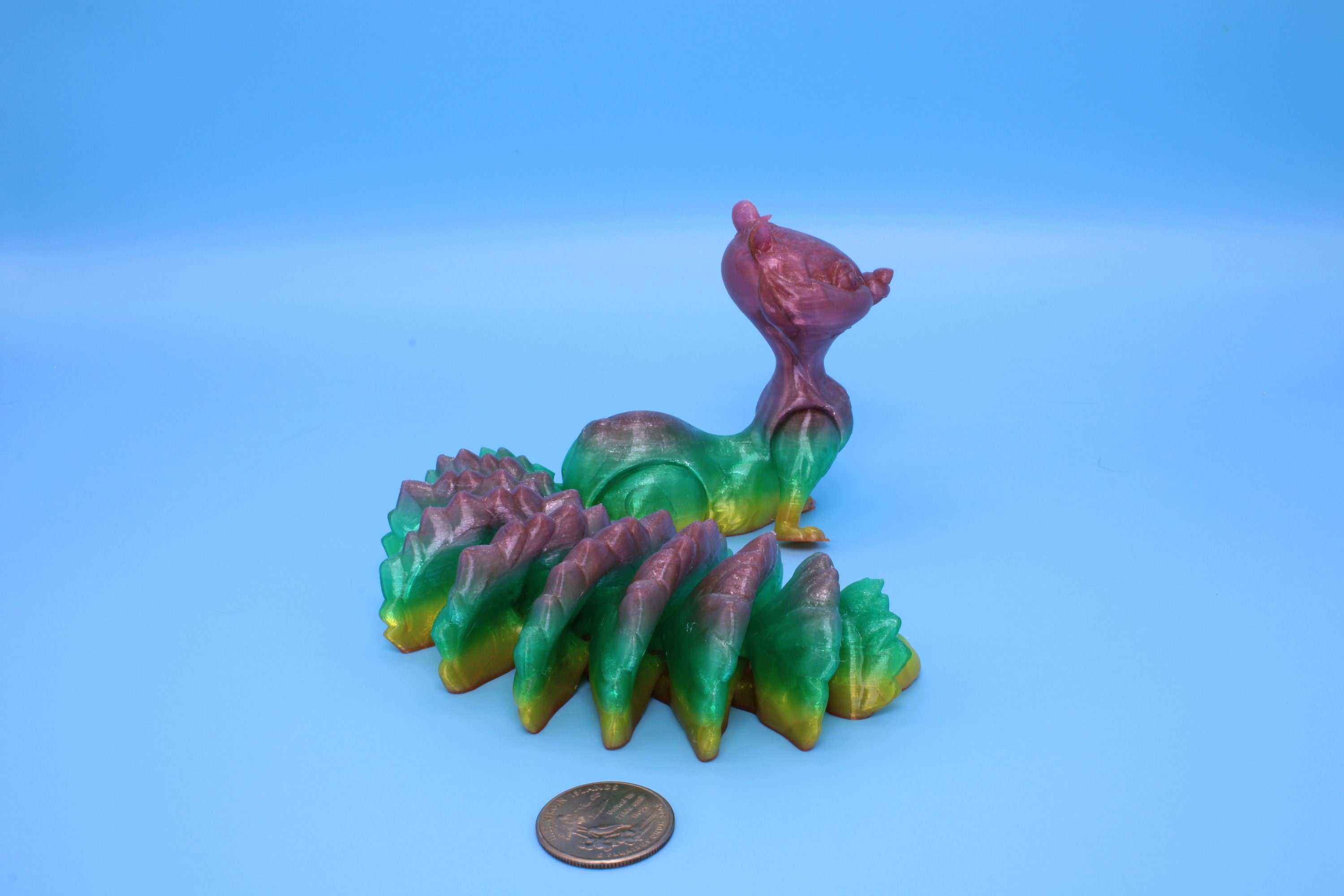 Squirrel- Rainbow | 3D Printed TPU | Cute Flexi Animal | Desk Toy.