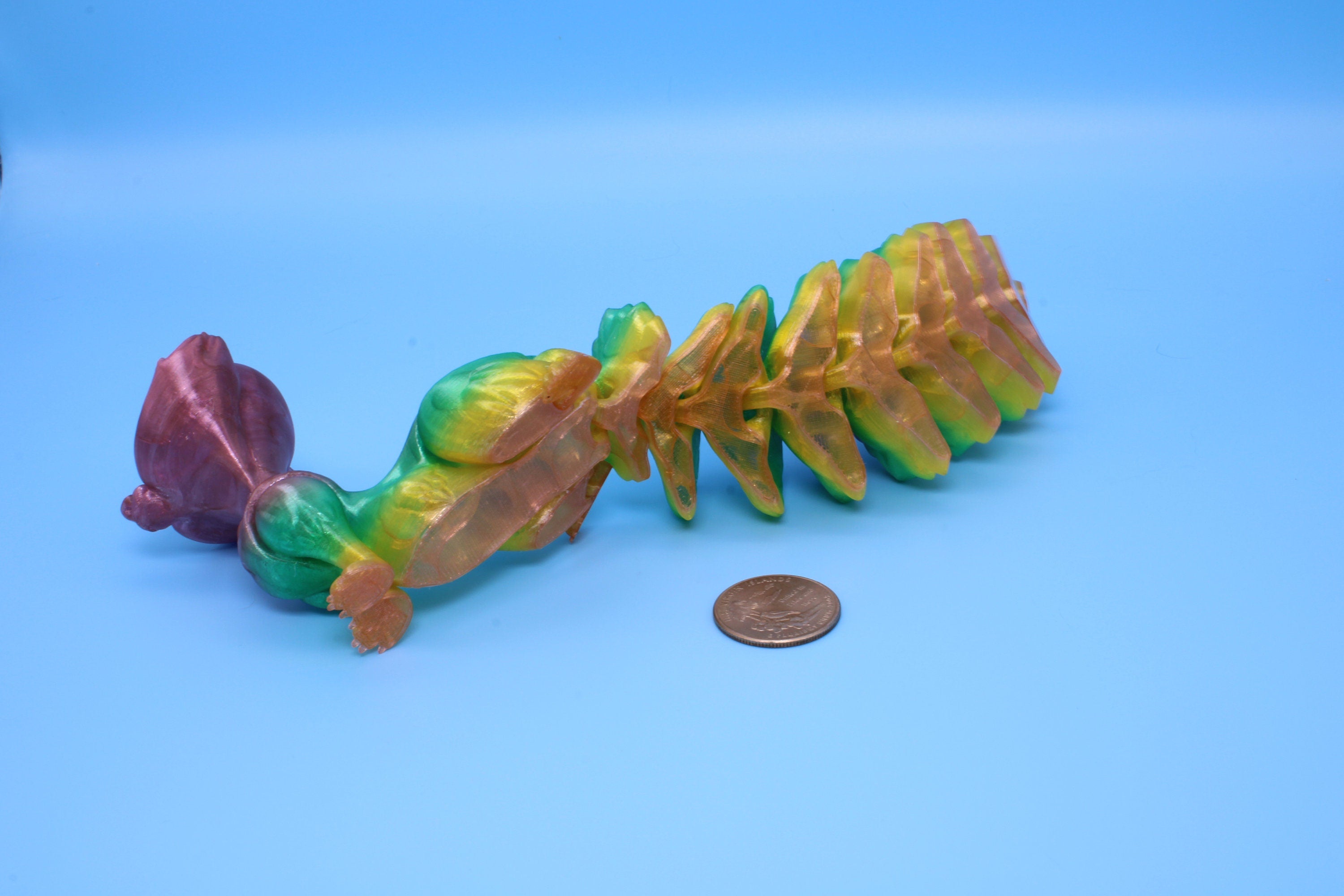 Squirrel- Rainbow | 3D Printed TPU | Cute Flexi Animal | Desk Toy.
